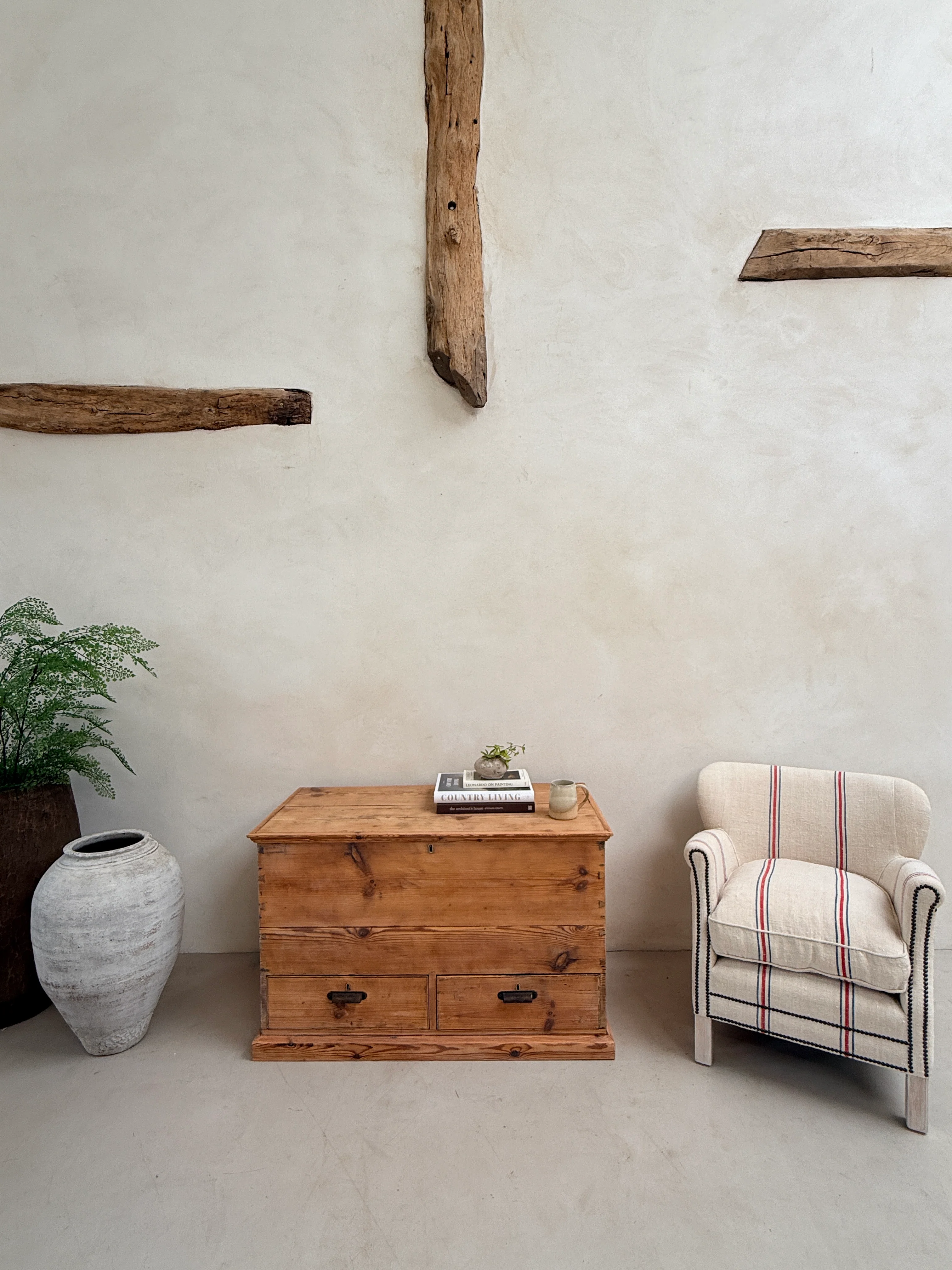 Antique pine blanket box with drawers | Maya - Image 7