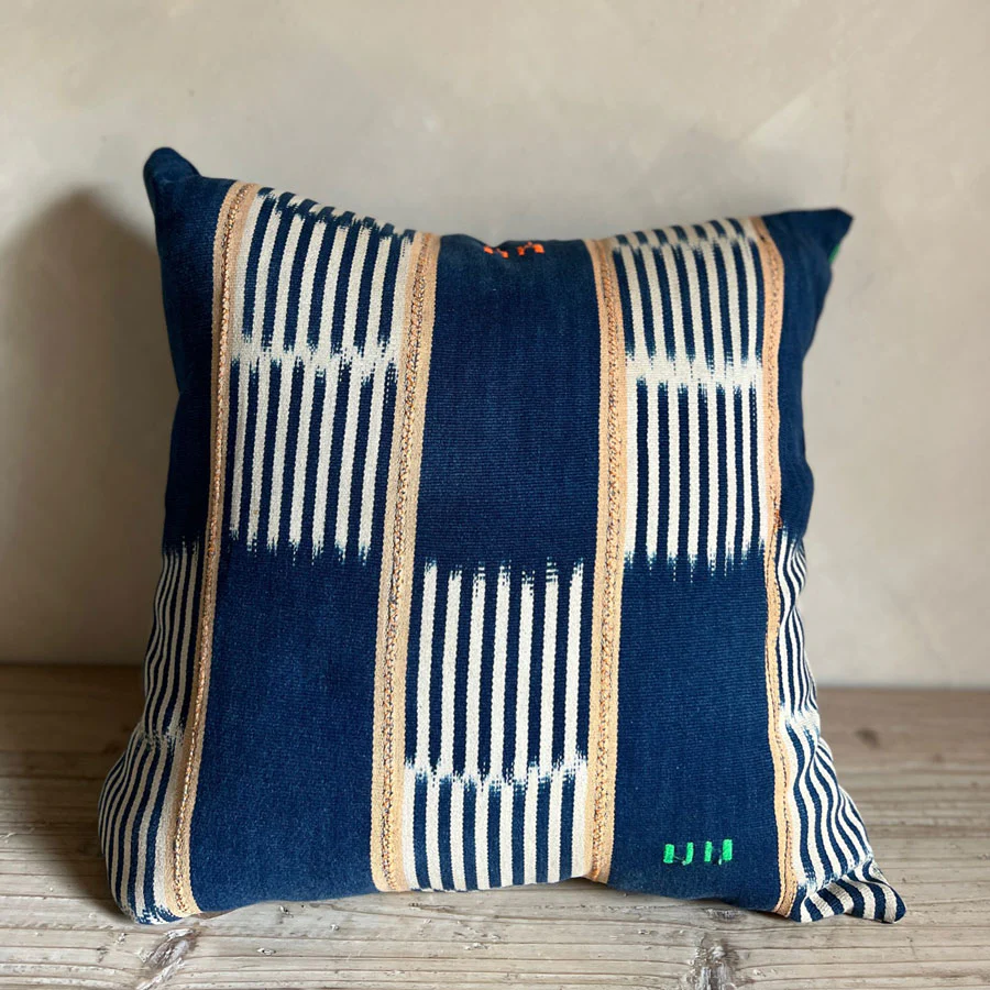 African Indigo Original Vintage Cushion - Image 4