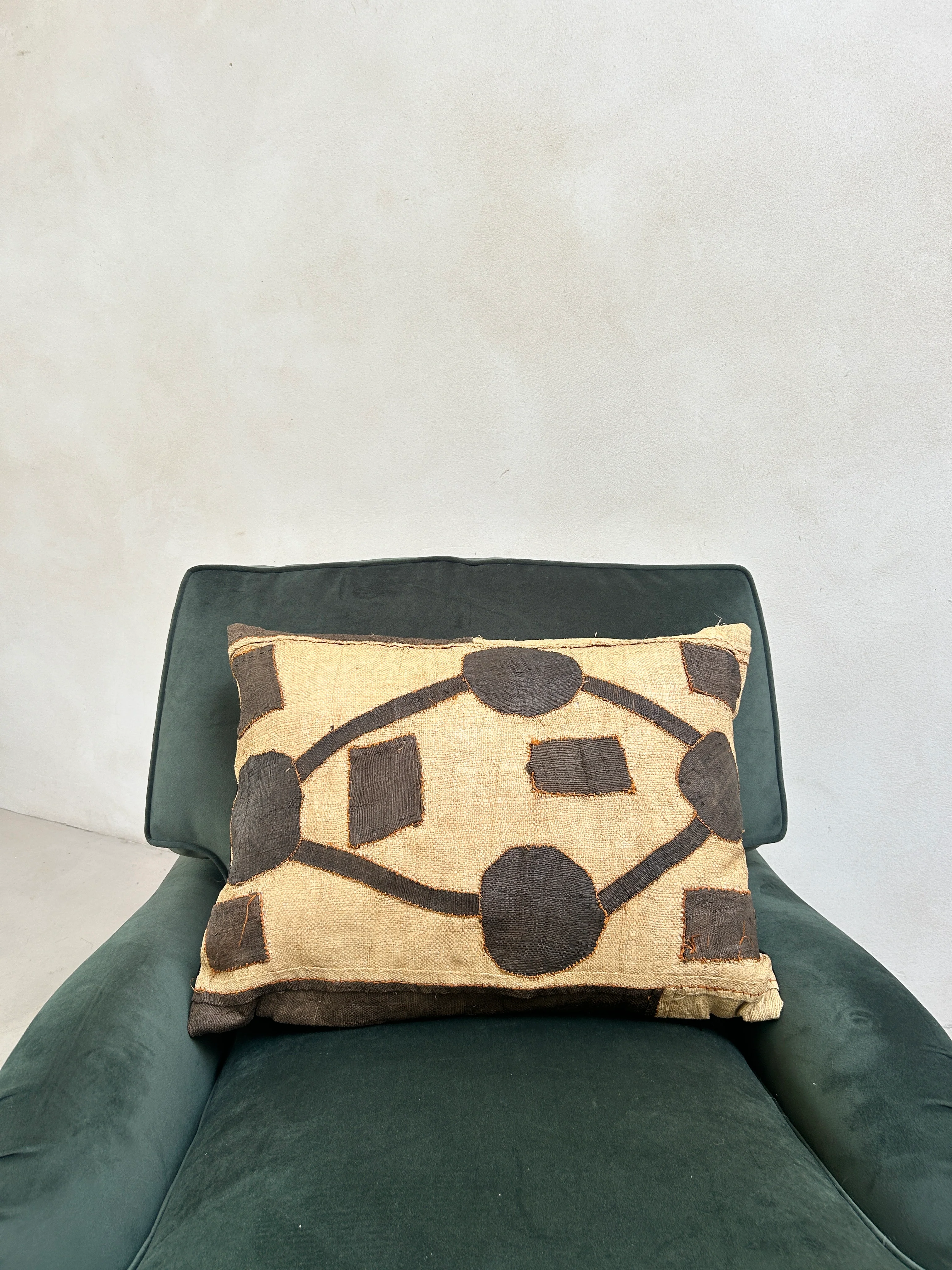 African Kuba Cloth Cushion | Nia Circles - Image 3
