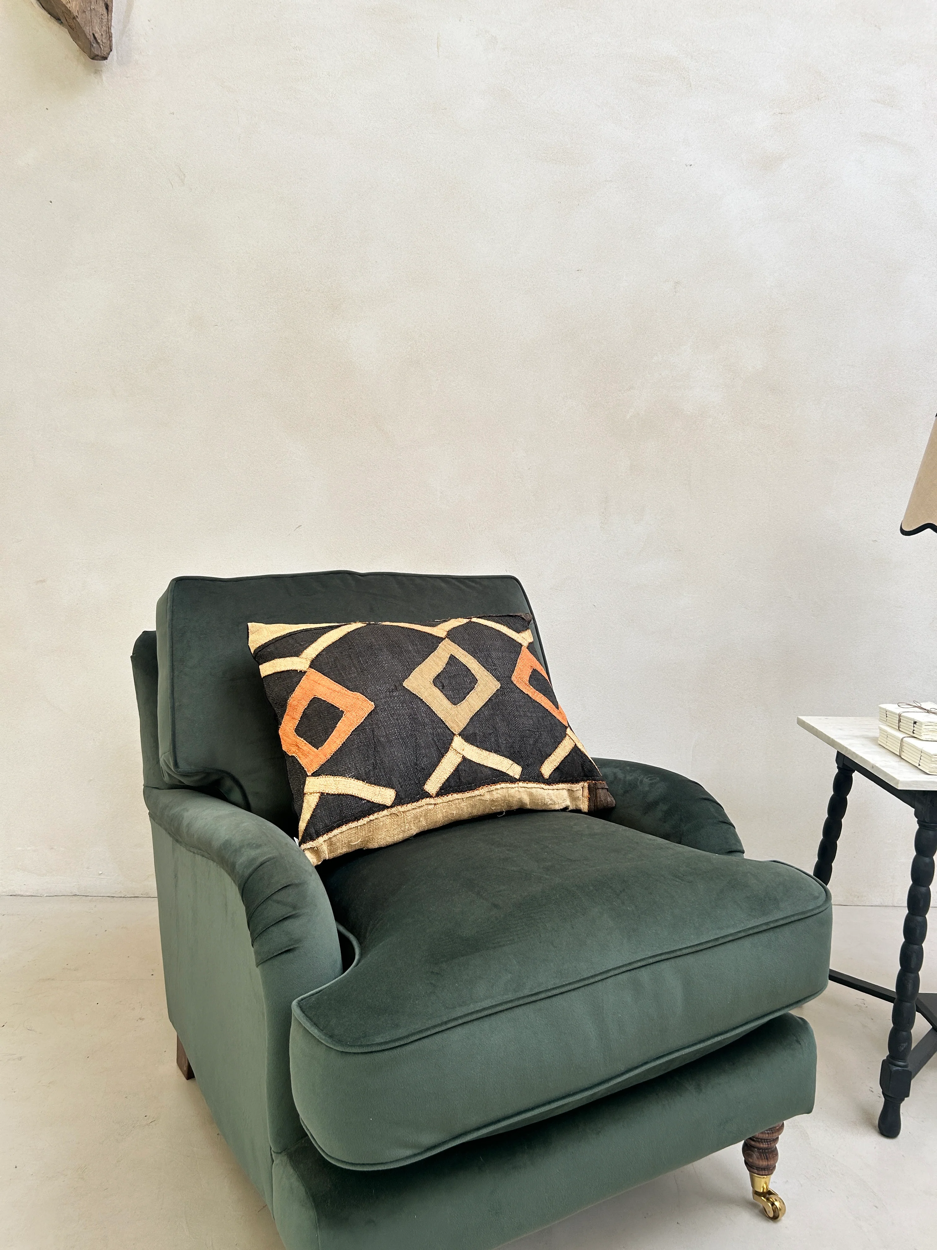 African Kuba Cloth Cushion | Nia Squares - Image 2