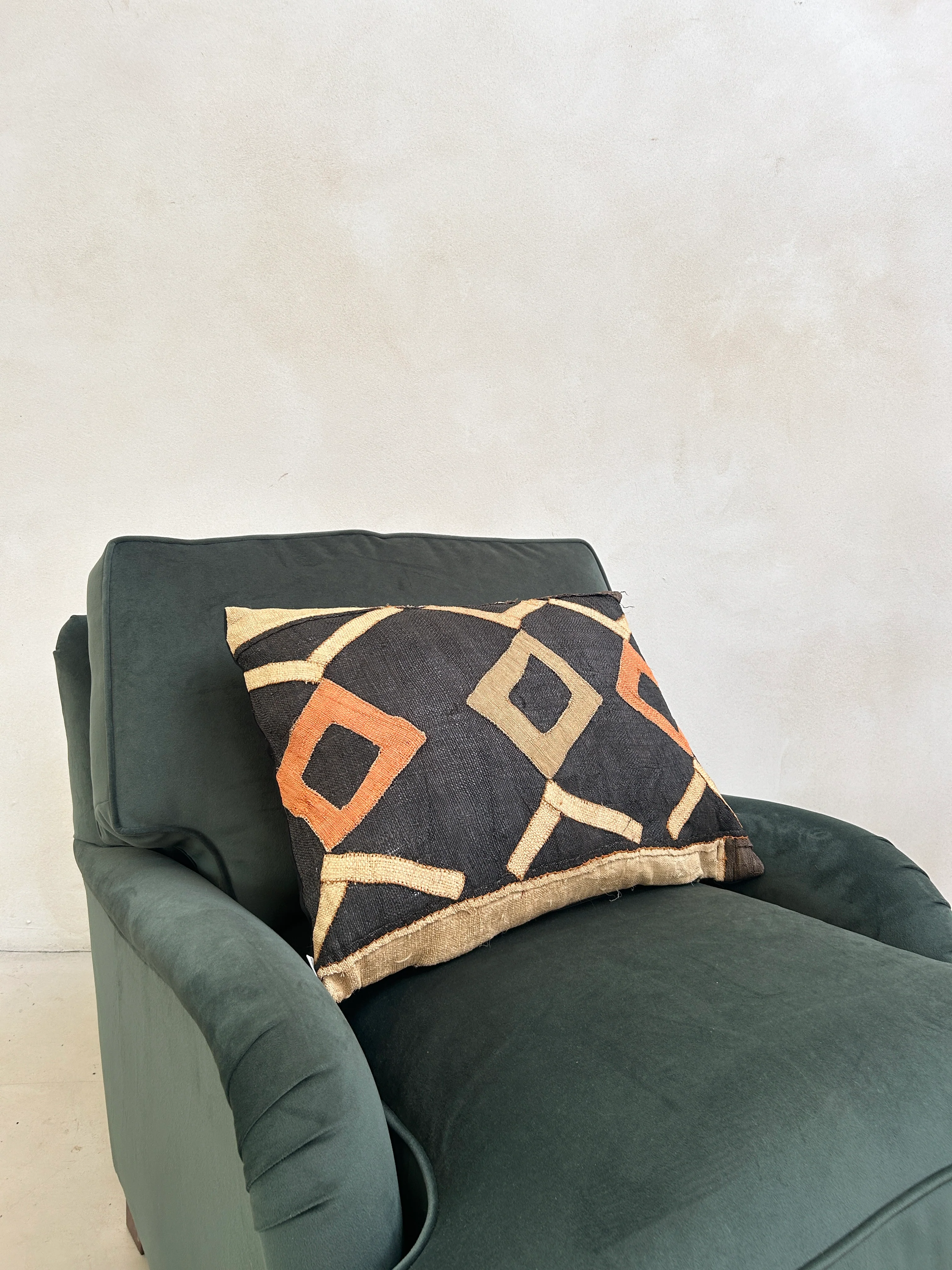 African Kuba Cloth Cushion | Nia Squares - Image 4
