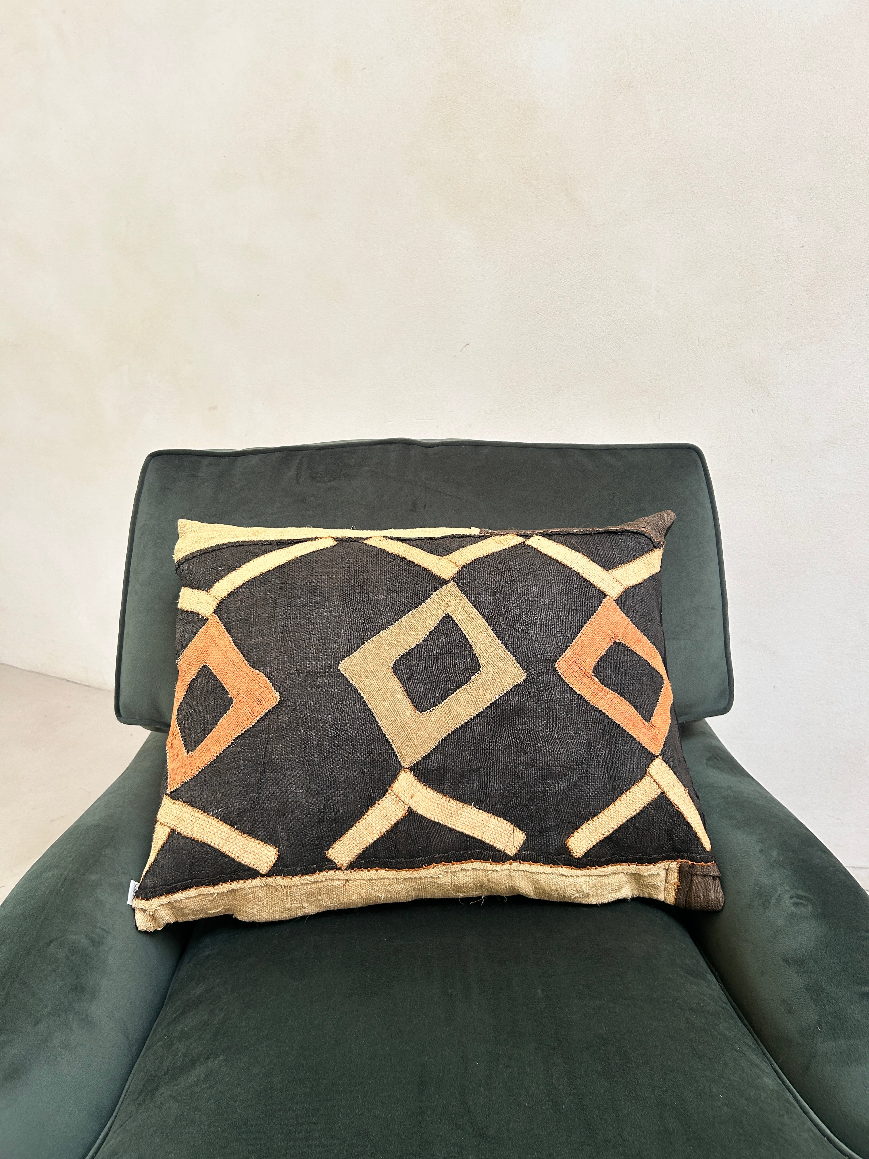 African Kuba Cloth Cushion | Nia Squares - Image 5