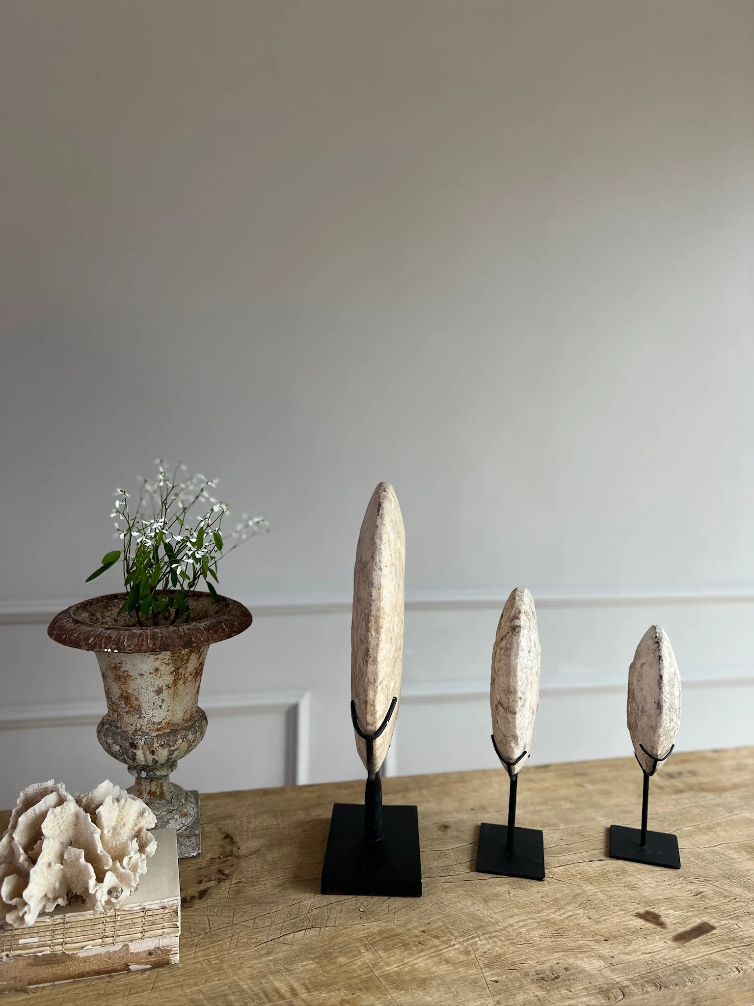 Aged Rustic Limestone Disc - Image 3