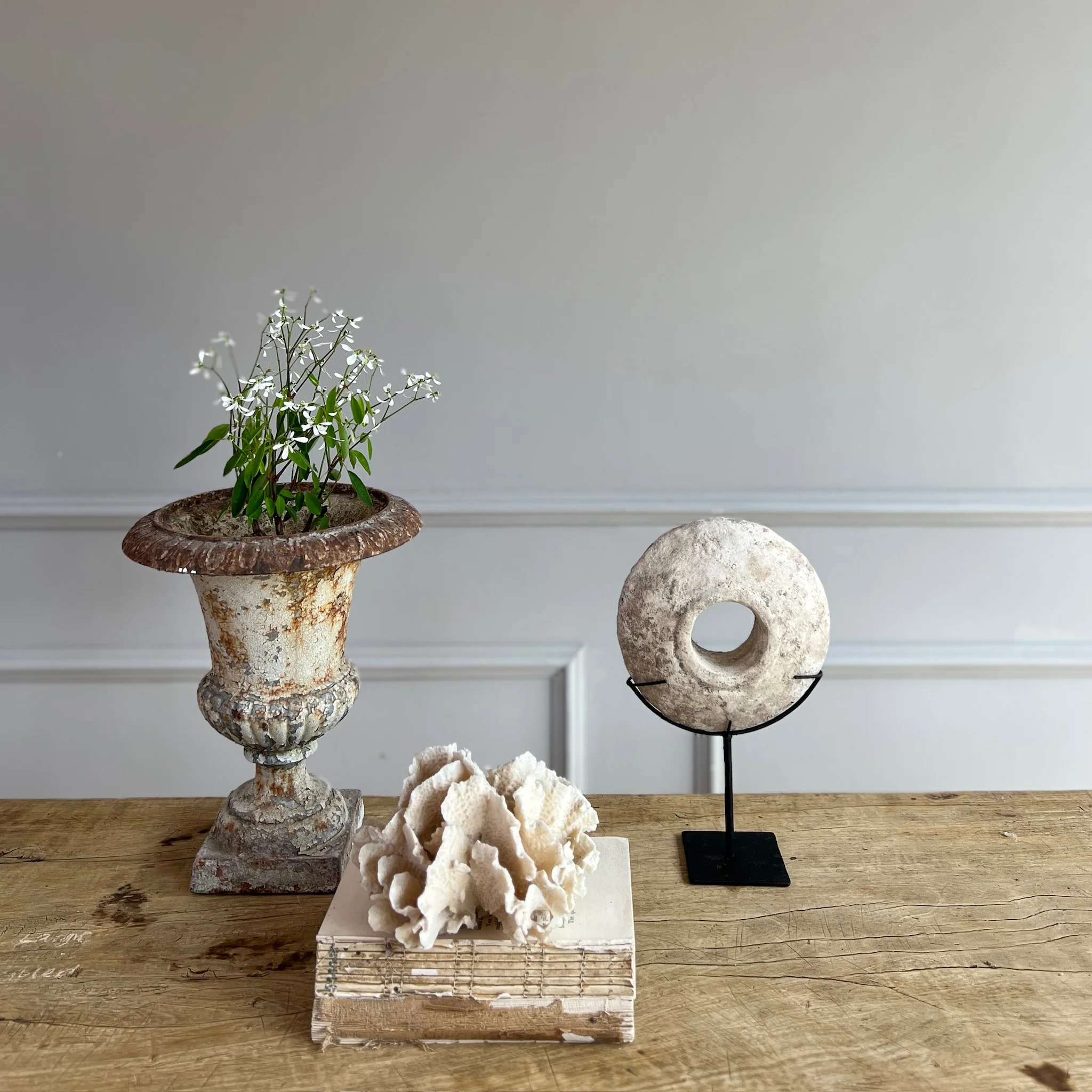 Aged Rustic Limestone Disc - Image 4