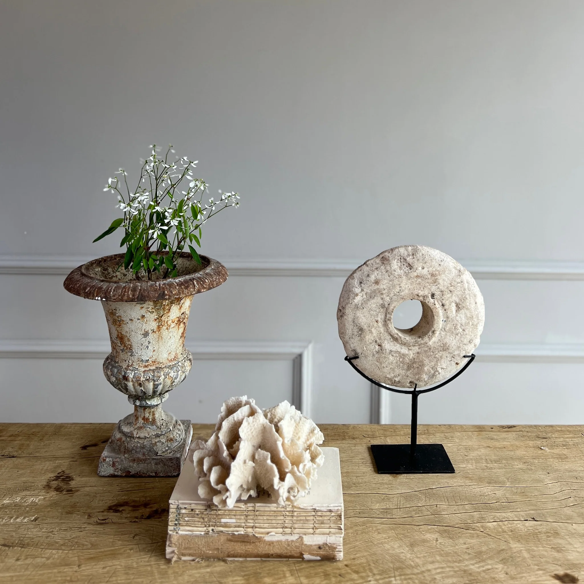 Aged Rustic Limestone Disc - Image 5