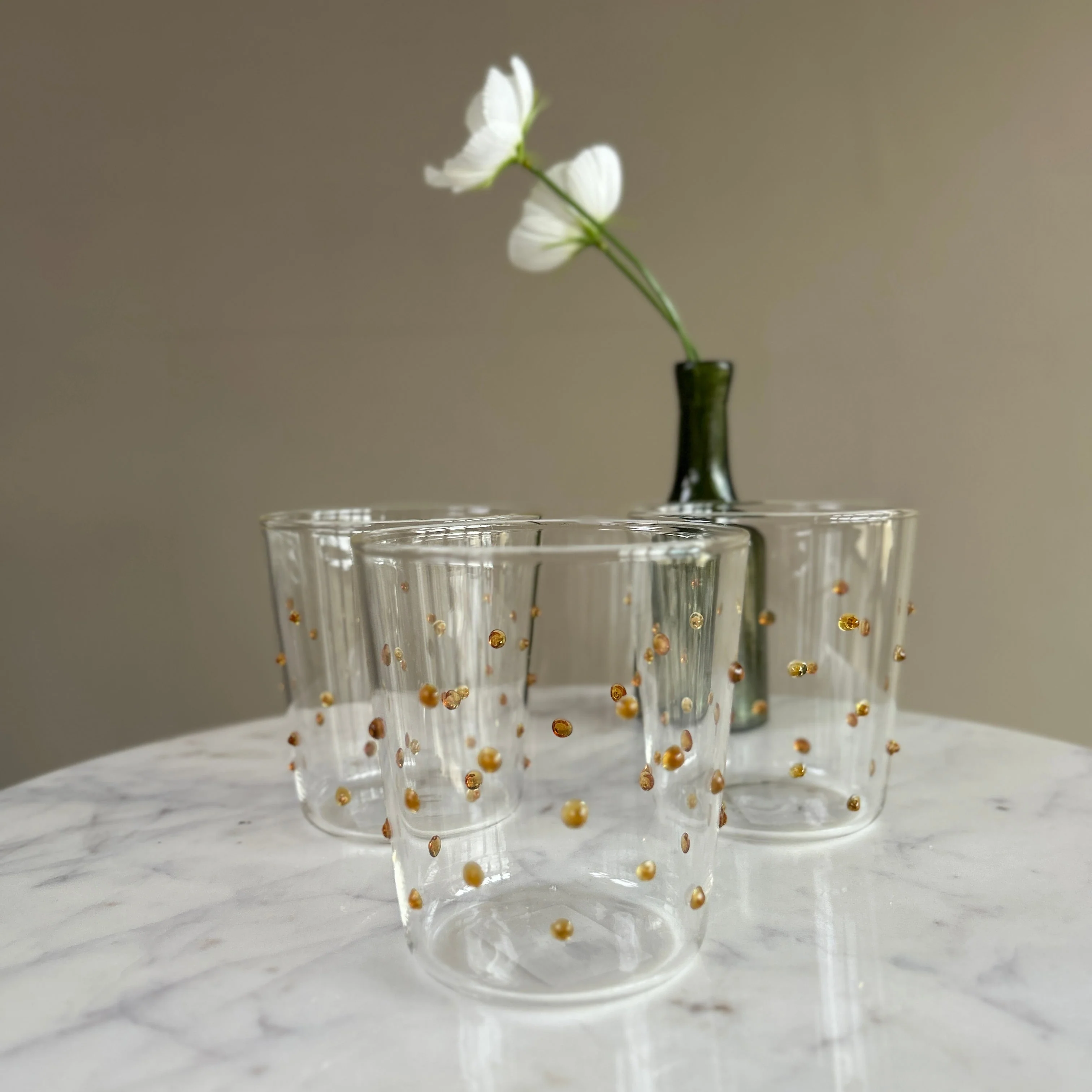 Amber Drinking Glass | Dots - Image 4