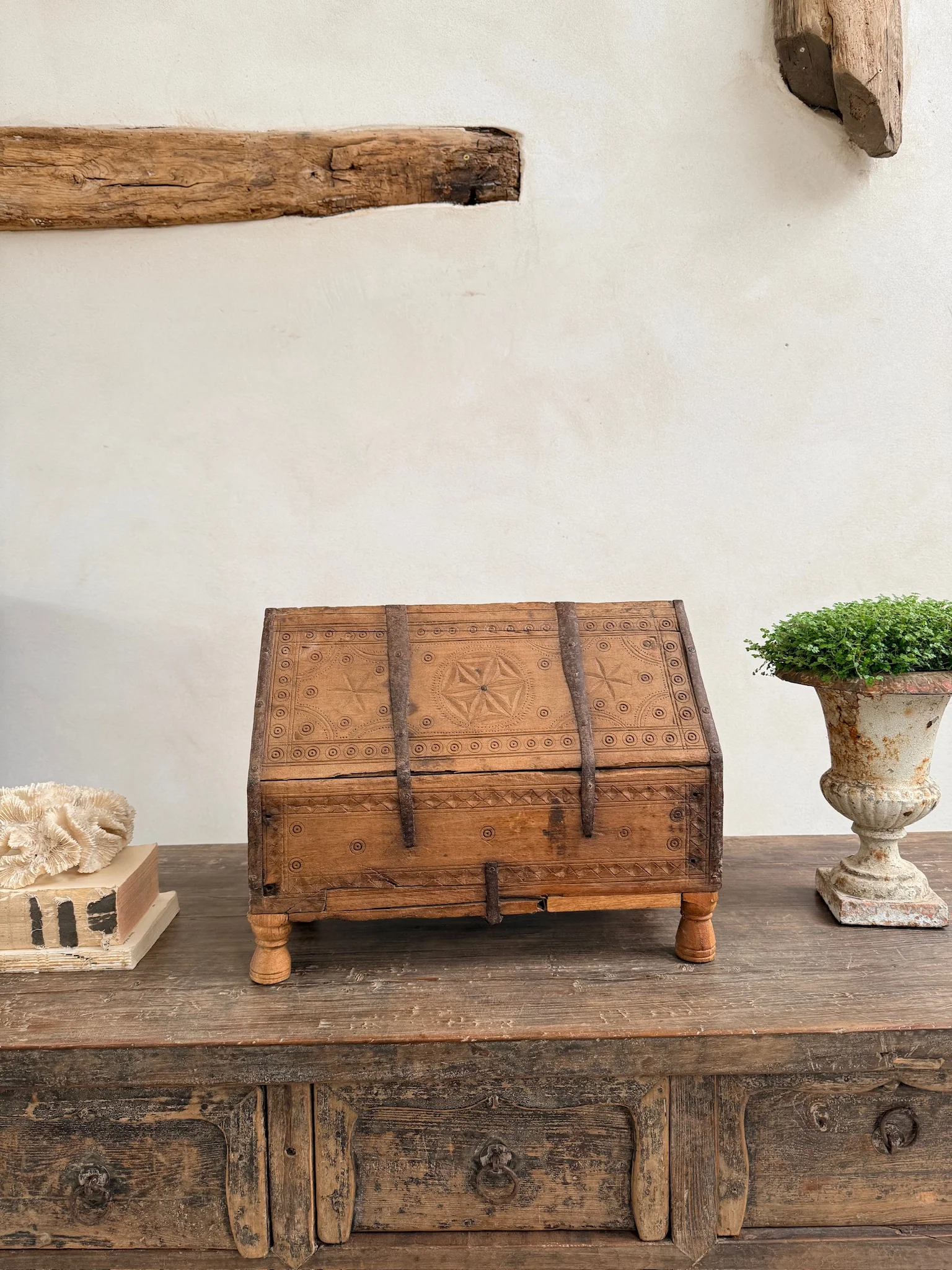 Anique Indian Hand carved Dowry Chest | Aisha - Image 8