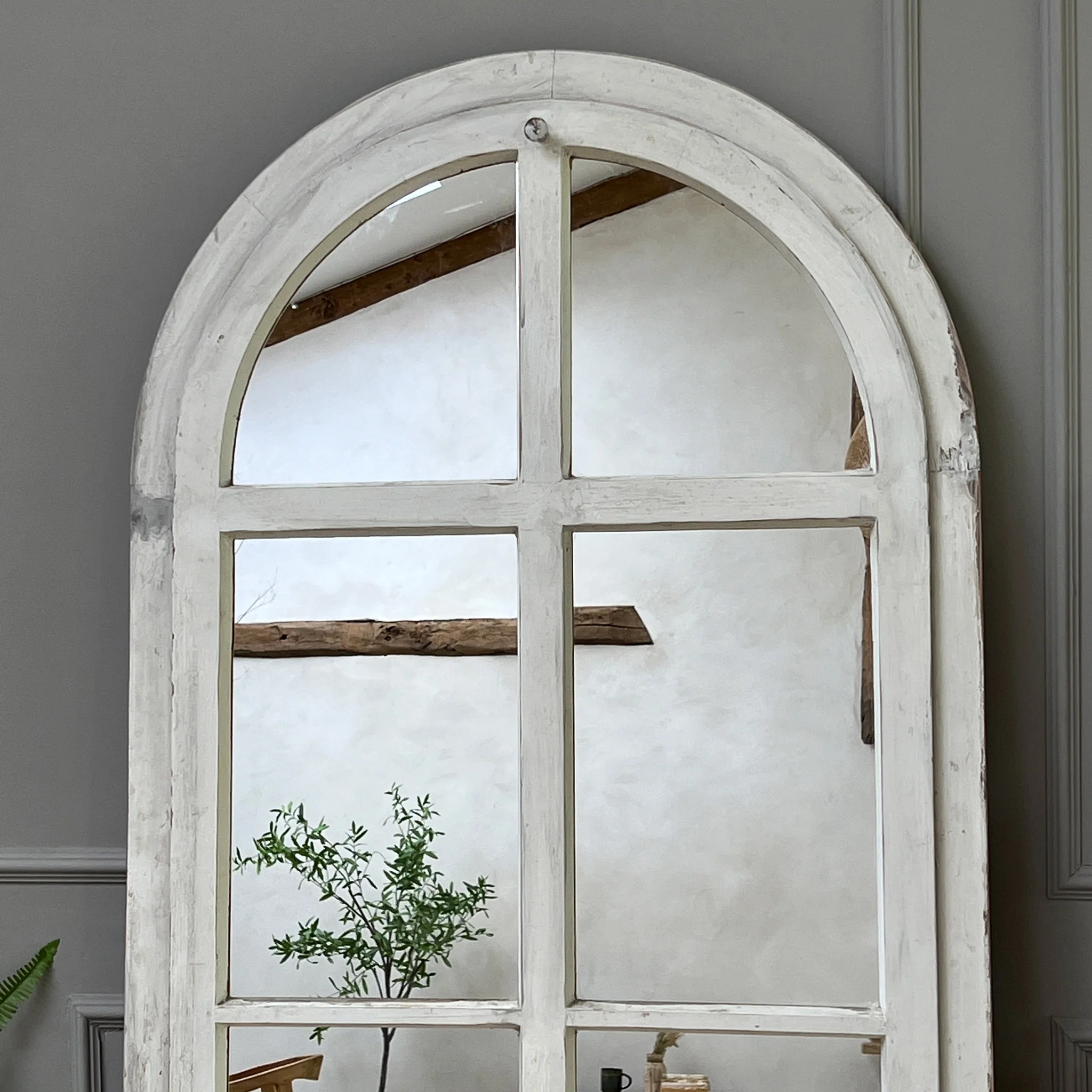 Vintage arched window mirror | Limeuil - Image 6