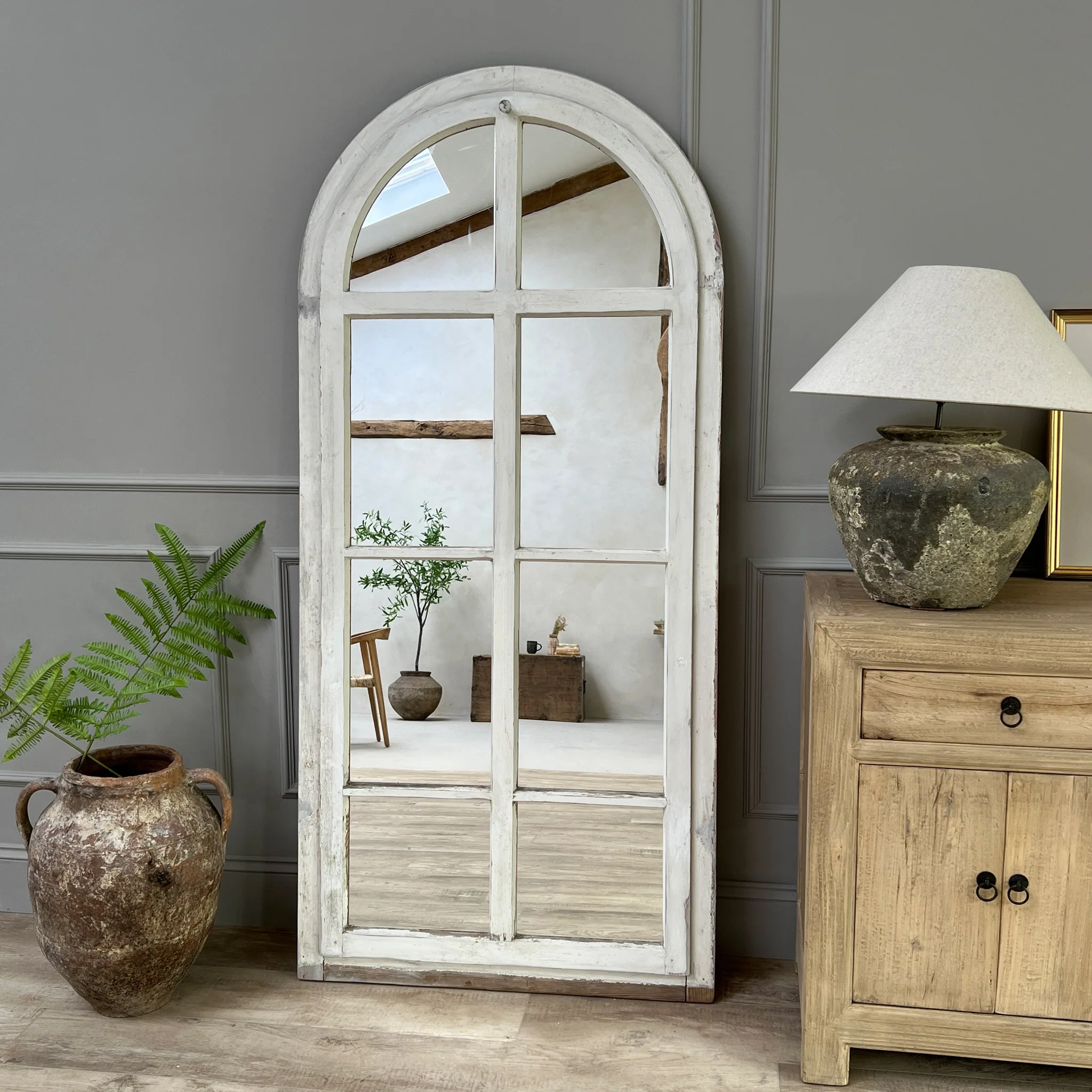 Vintage arched window mirror | Limeuil - Image 7
