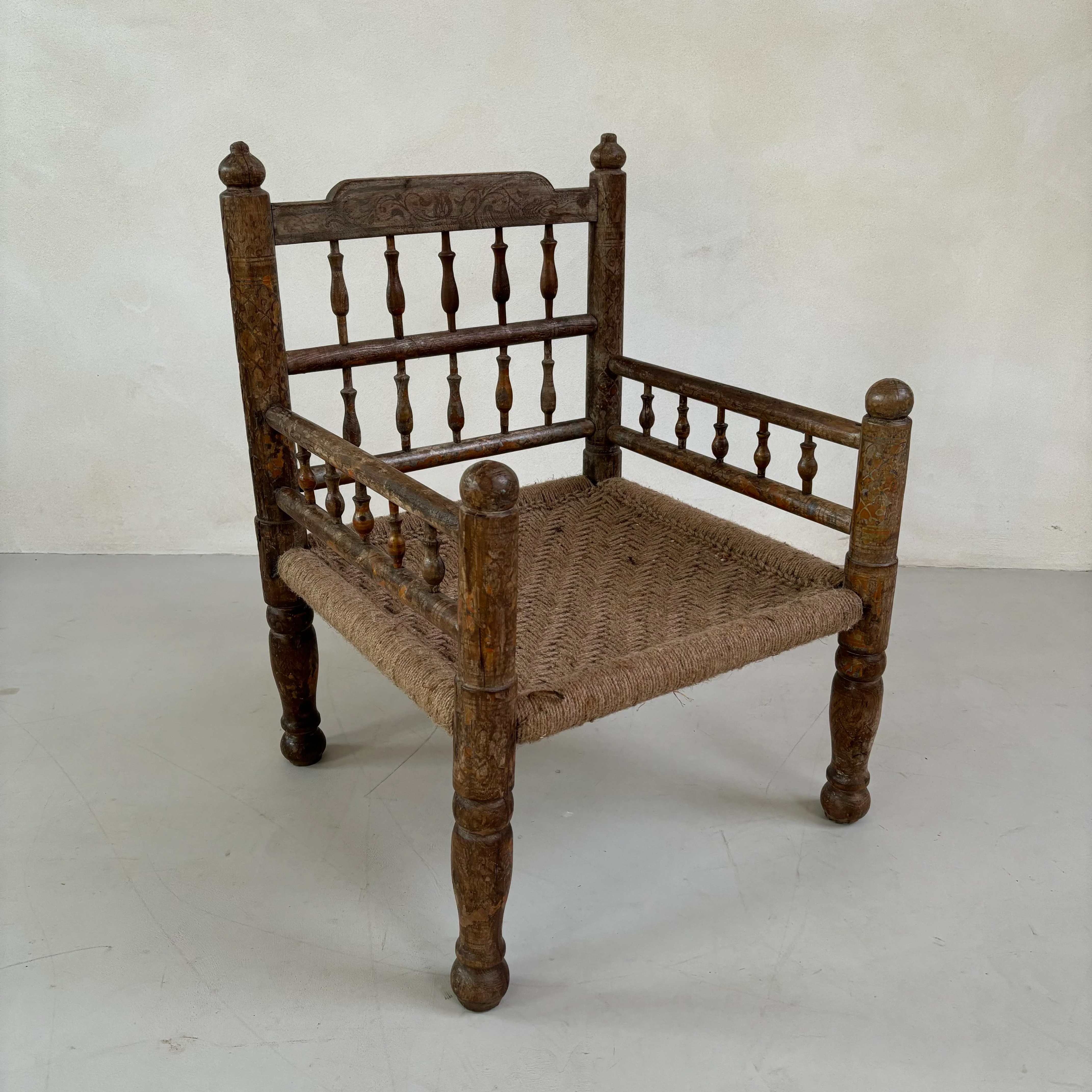 Antique Woven String Armchair  | Emilou - Image 2