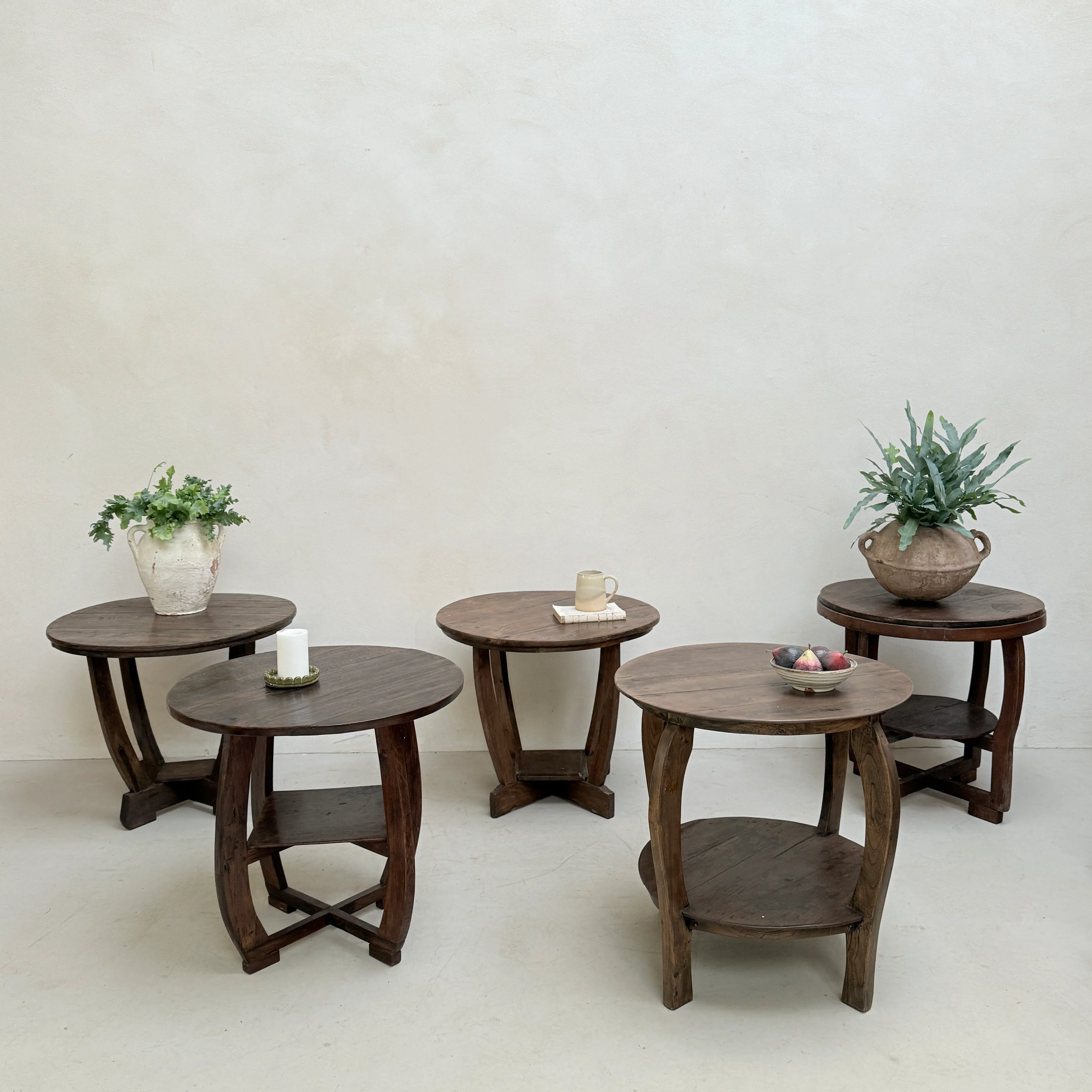 Antique Art Deco Round Side Tables - Image 2