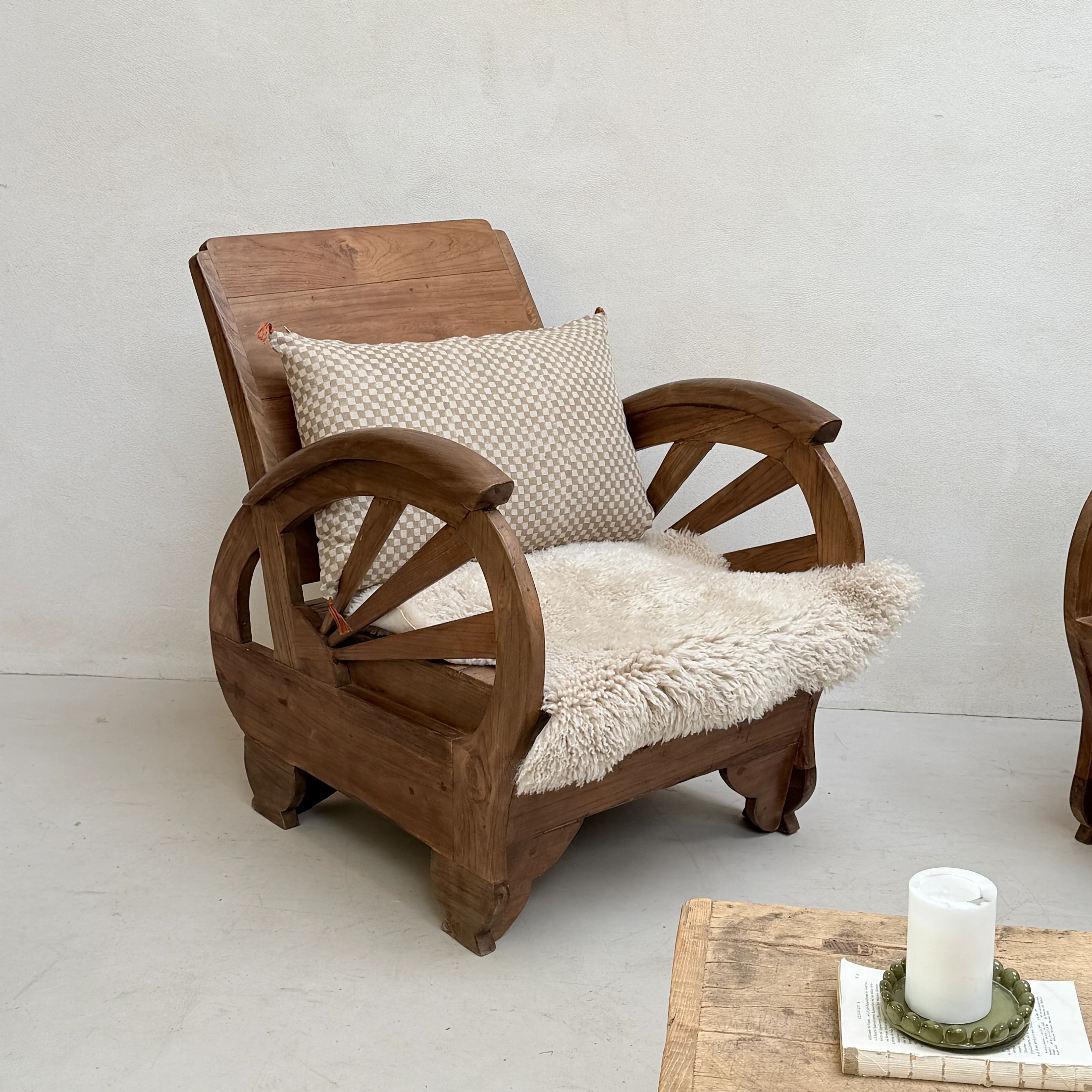 Antique Art Deco Wooden Armchair - Image 3