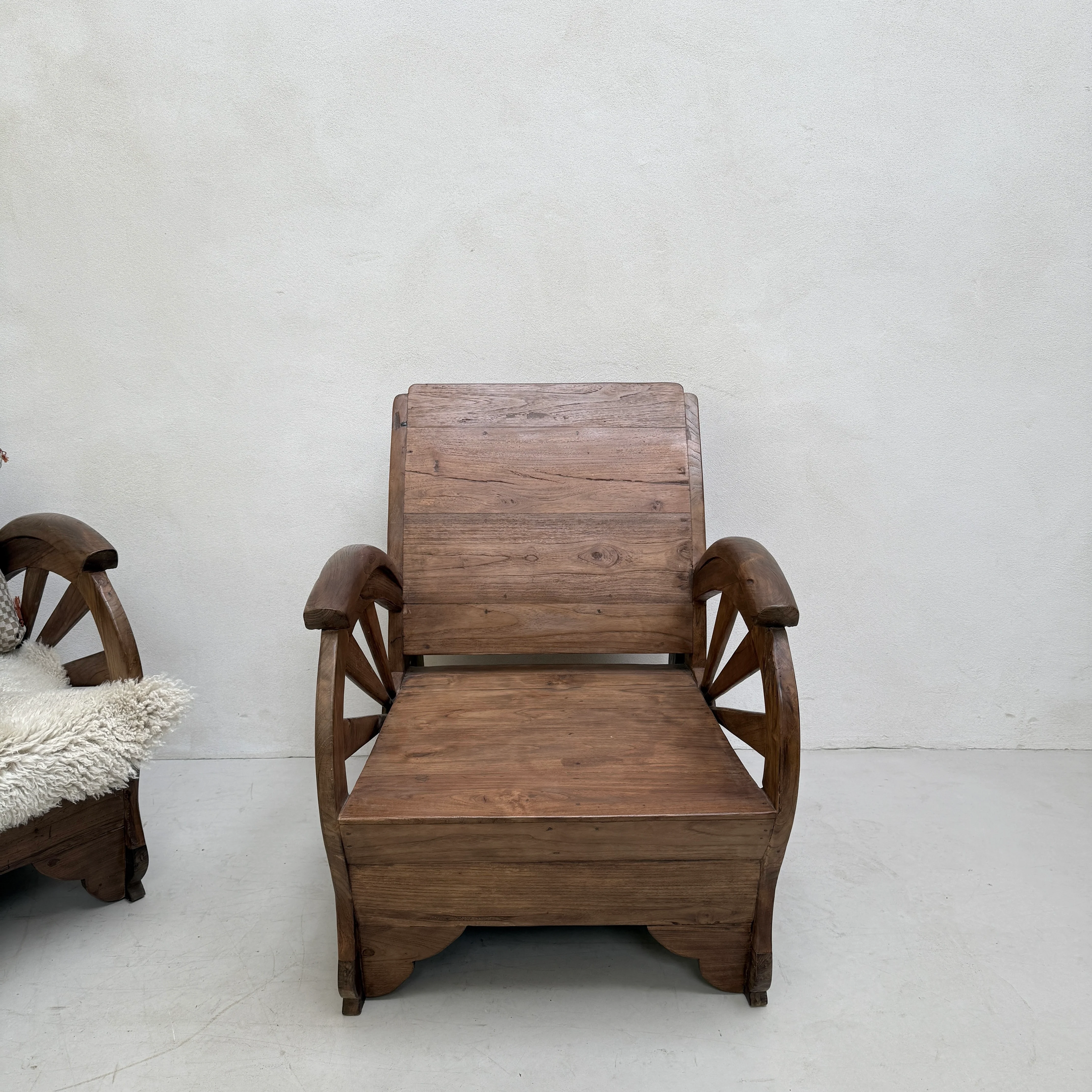 Antique Art Deco Wooden Armchair - Image 5