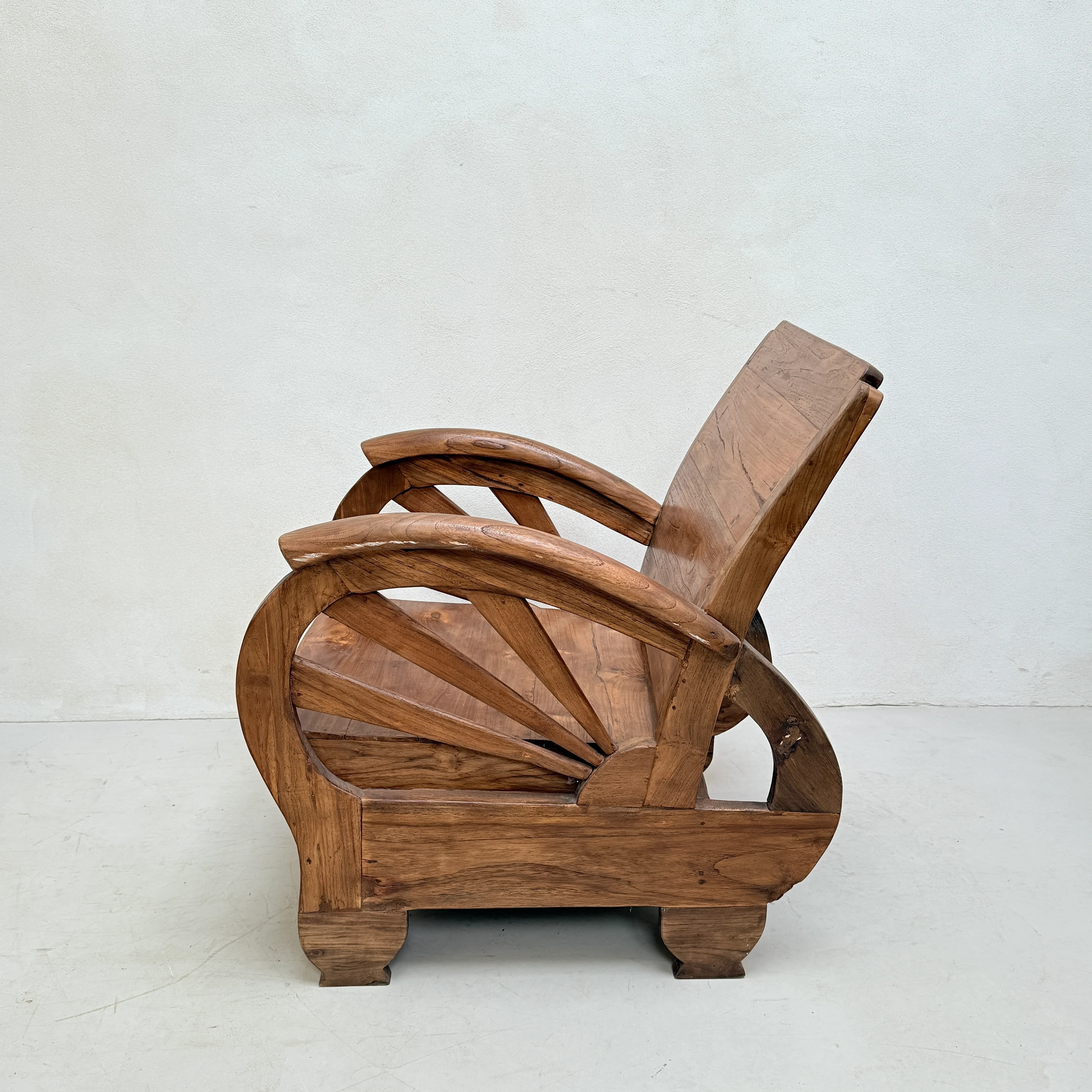 Antique Art Deco Wooden Armchair - Image 6