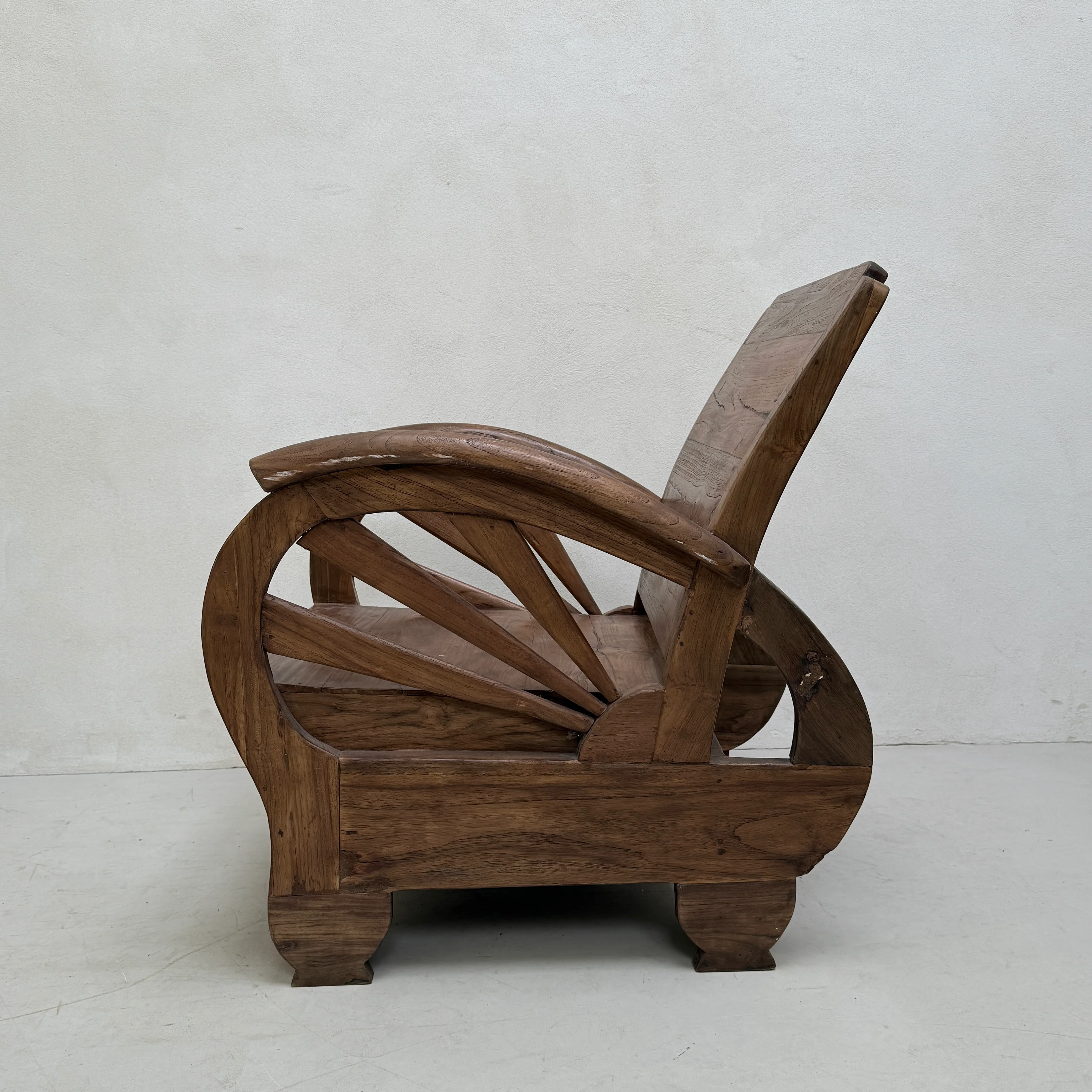 Antique Art Deco Wooden Armchair - Image 7