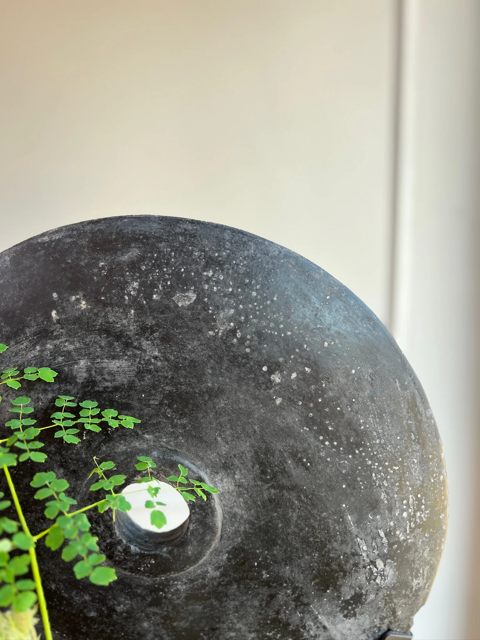 Antique Black Lava Stone Disc | Medium - Image 2