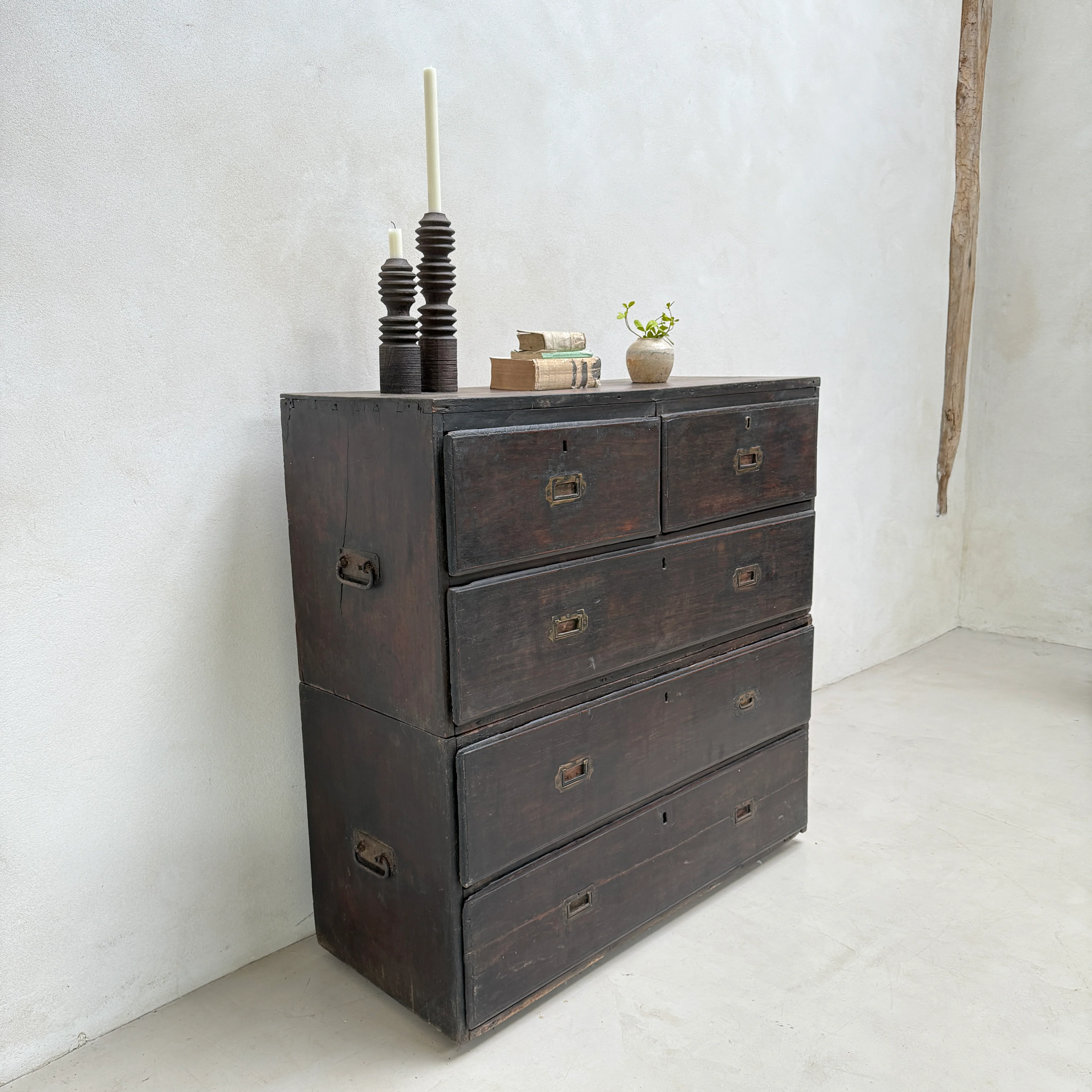 Antique Campaign Chest of Drawers Jasper - Image 2