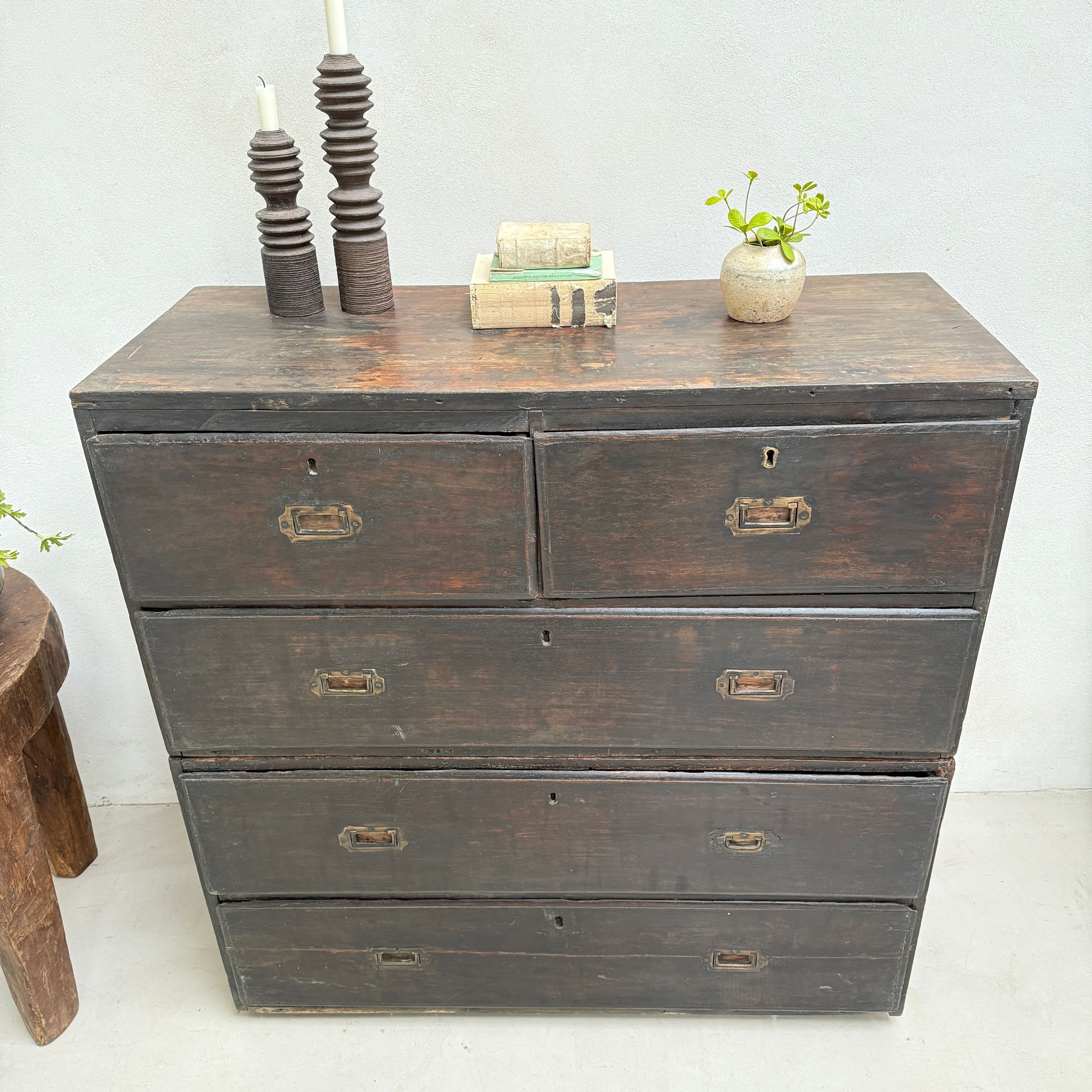 Antique Campaign Chest of Drawers Jasper - Image 4
