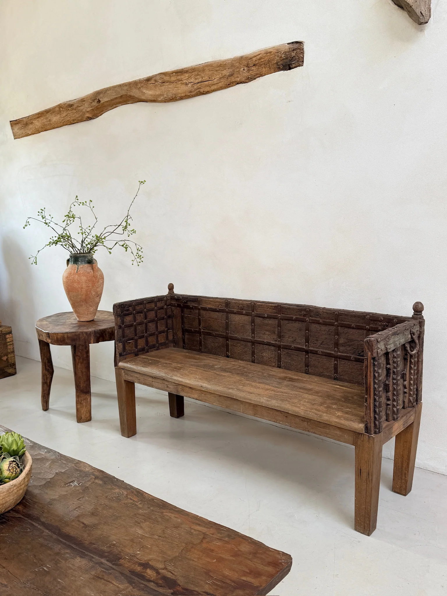 Antique Carved Hallway Bench | Mira - Image 10