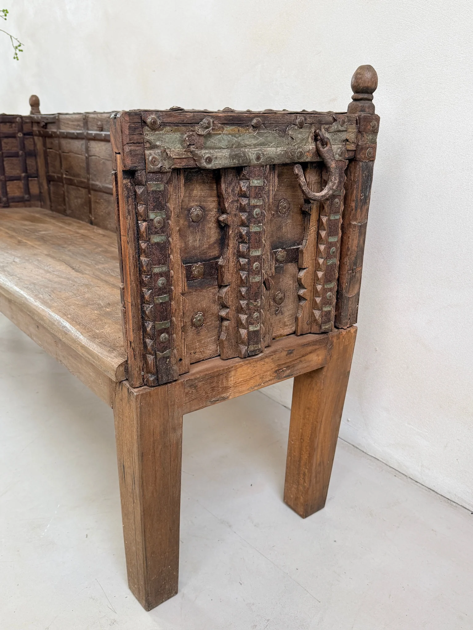 Antique Carved Hallway Bench | Mira - Image 12