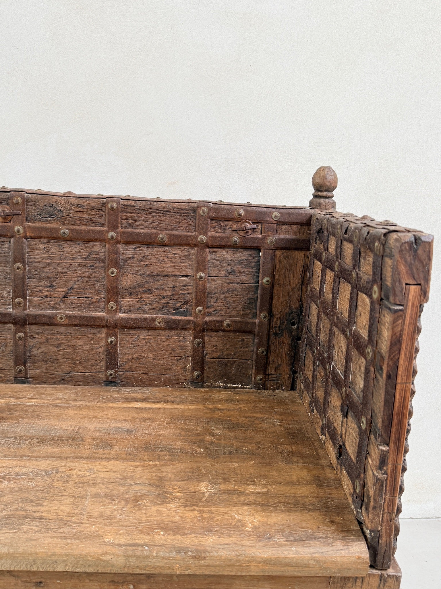 Antique Carved Hallway Bench | Mira - Image 14