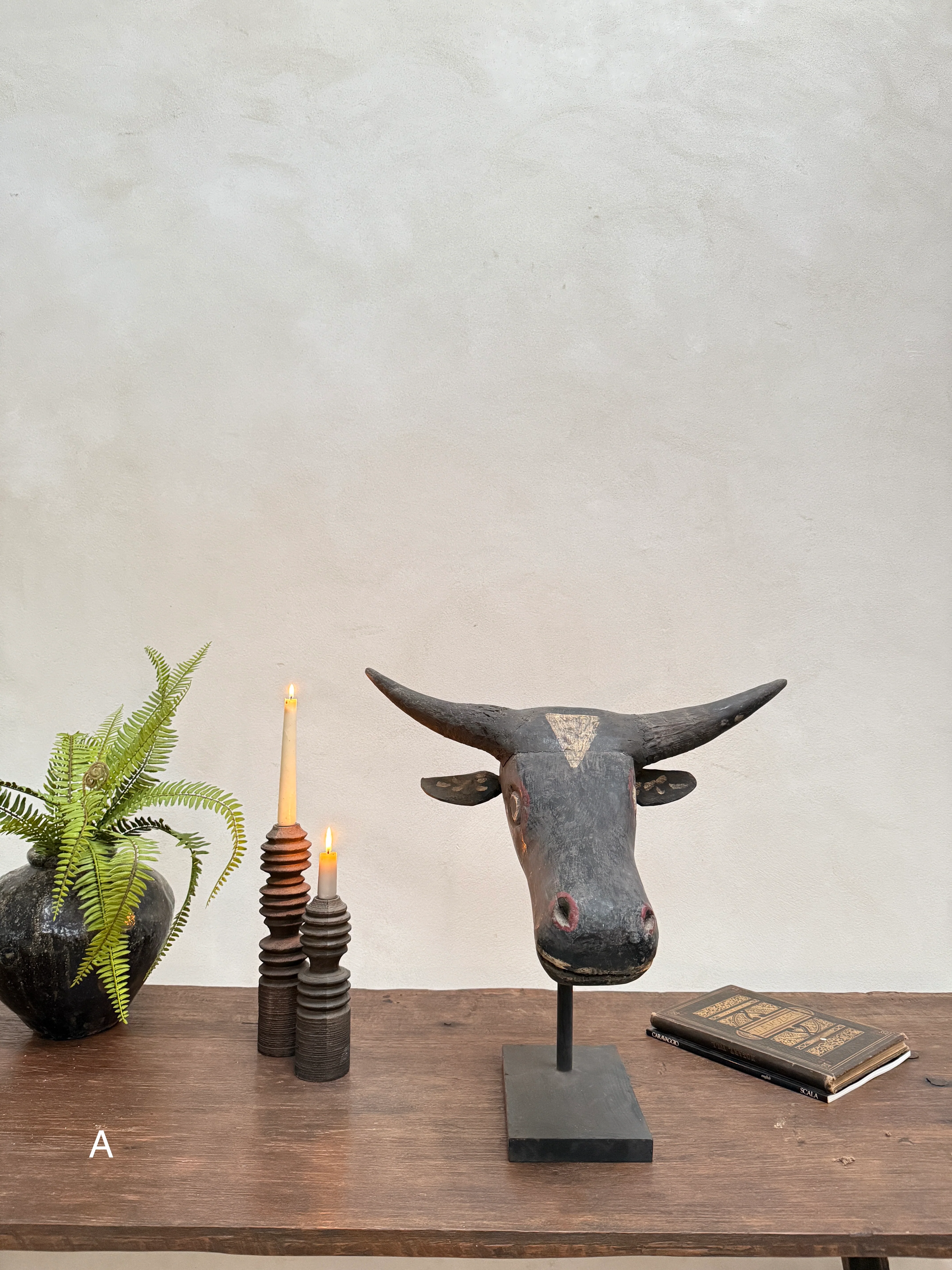 Antique Cow Head Sculpture - Image 5