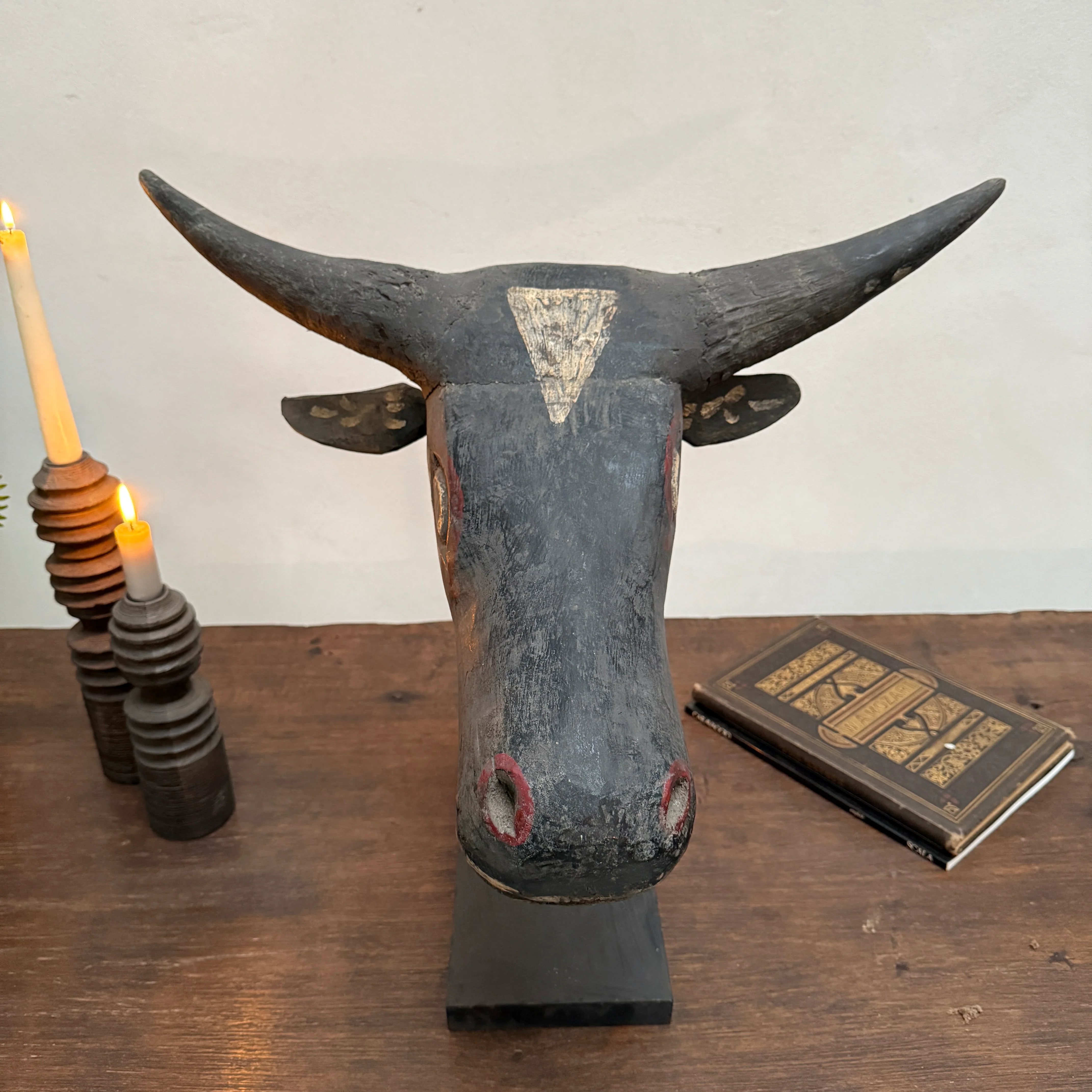 Antique Cow Head Sculpture - Image 7