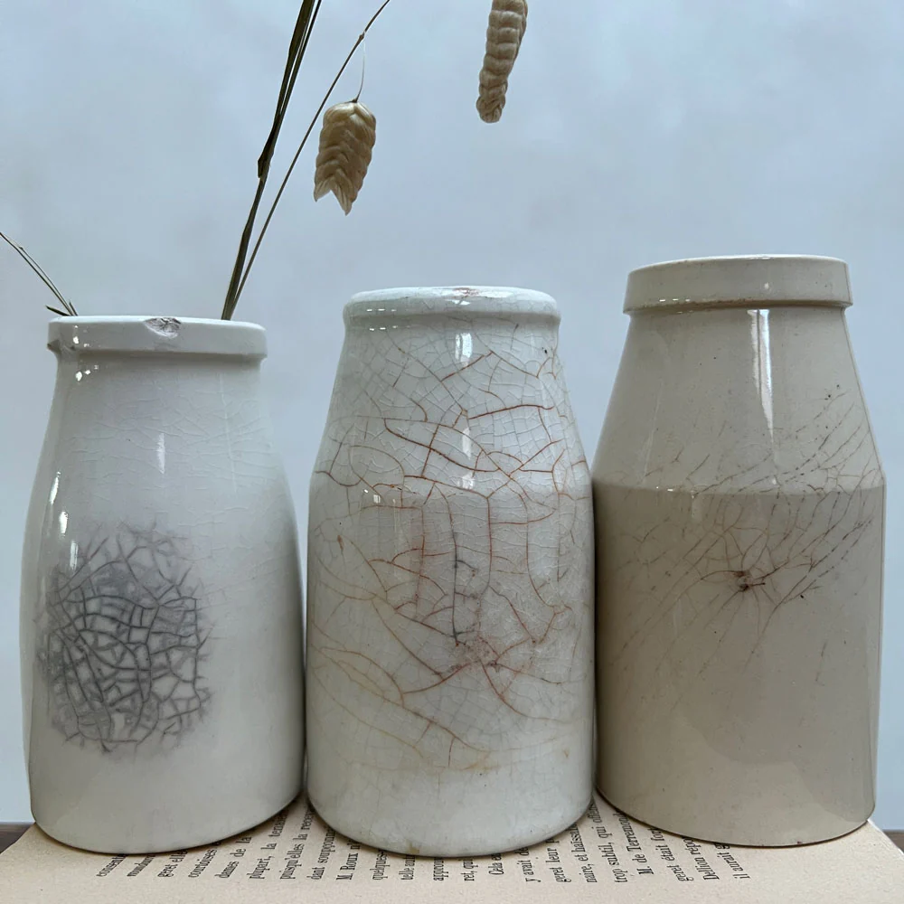 Antique Cream Pot Vase Medium - Image 4