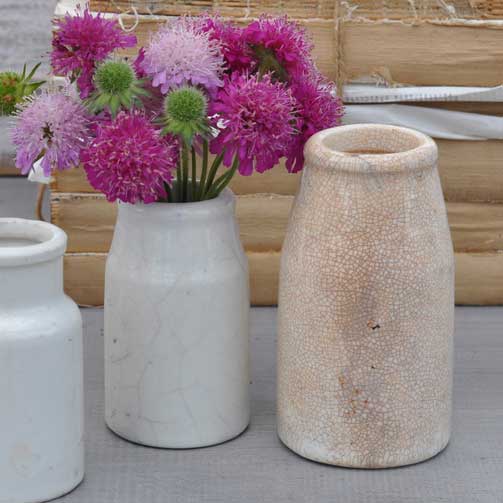 Antique Cream Pot Vase Medium - Image 7