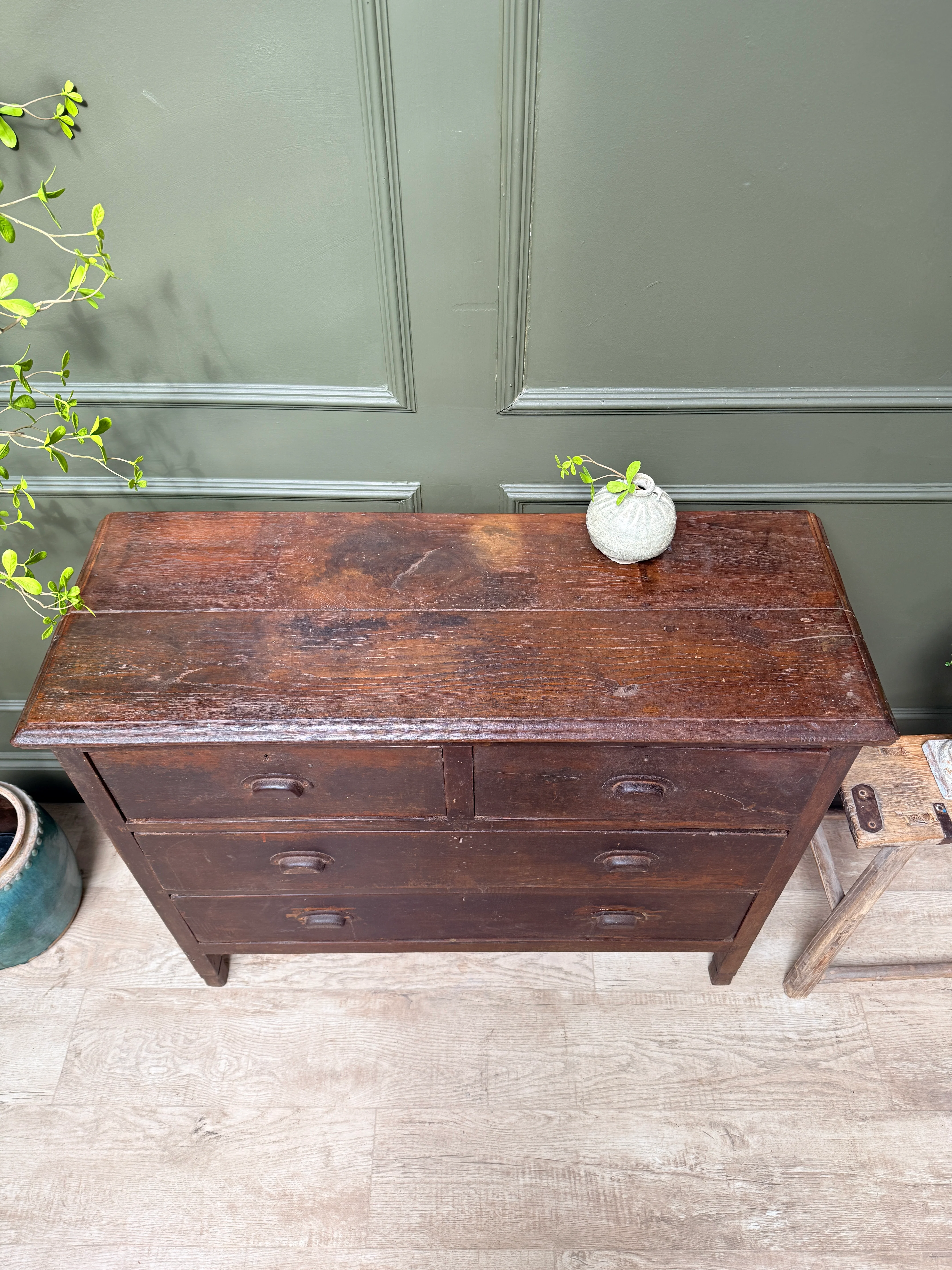 Antique Dark wood chest of drawers | Isobel - Image 5