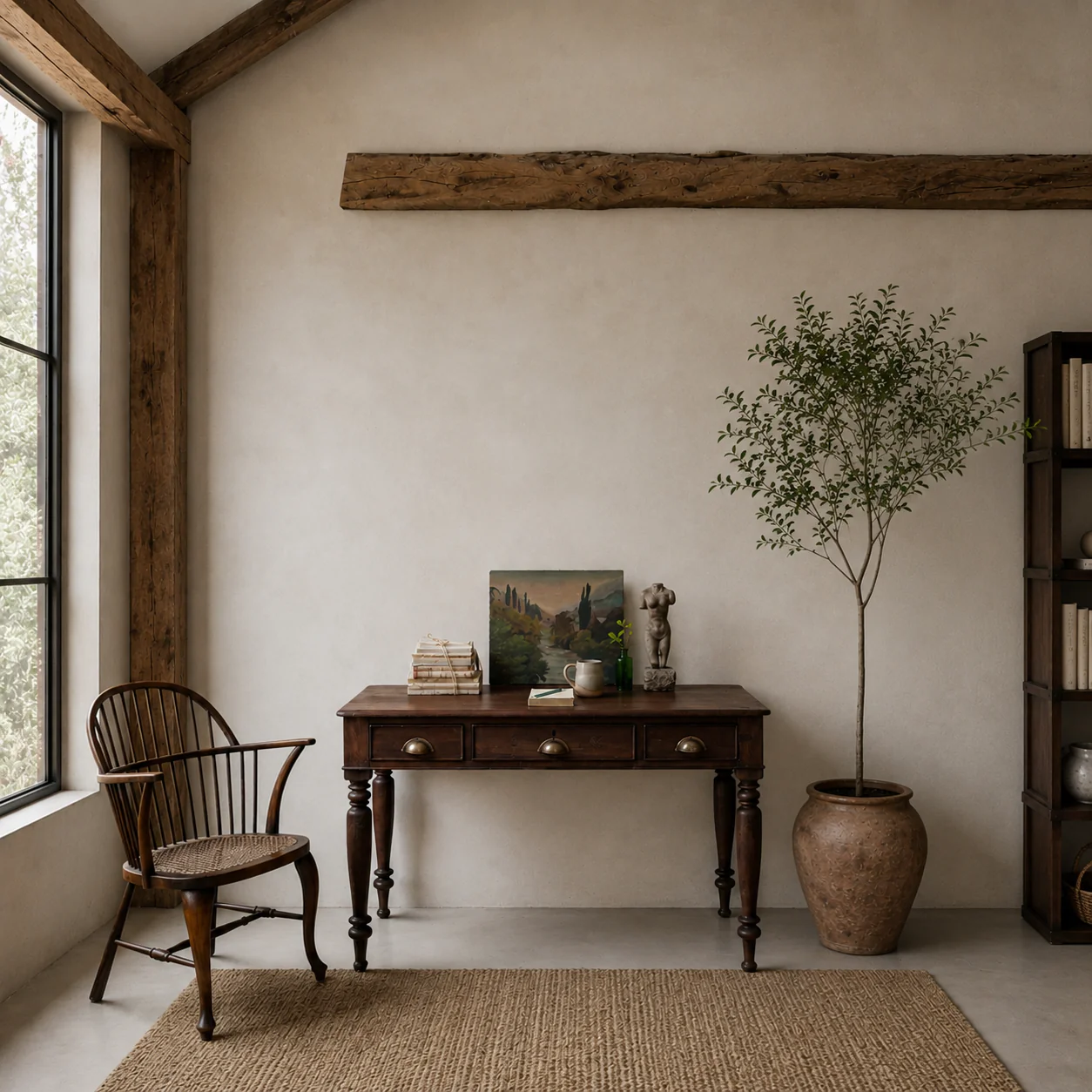 Antique Dark Wood Desk | Harry - Image 2