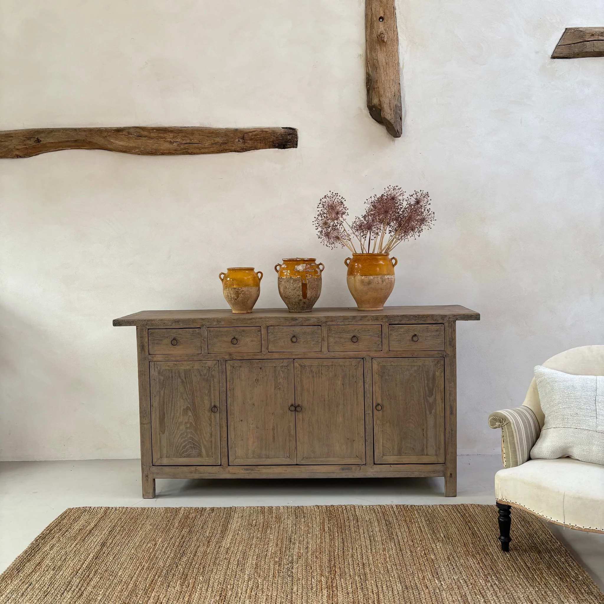 Antique Elm Cupboard Christopher - Image 3