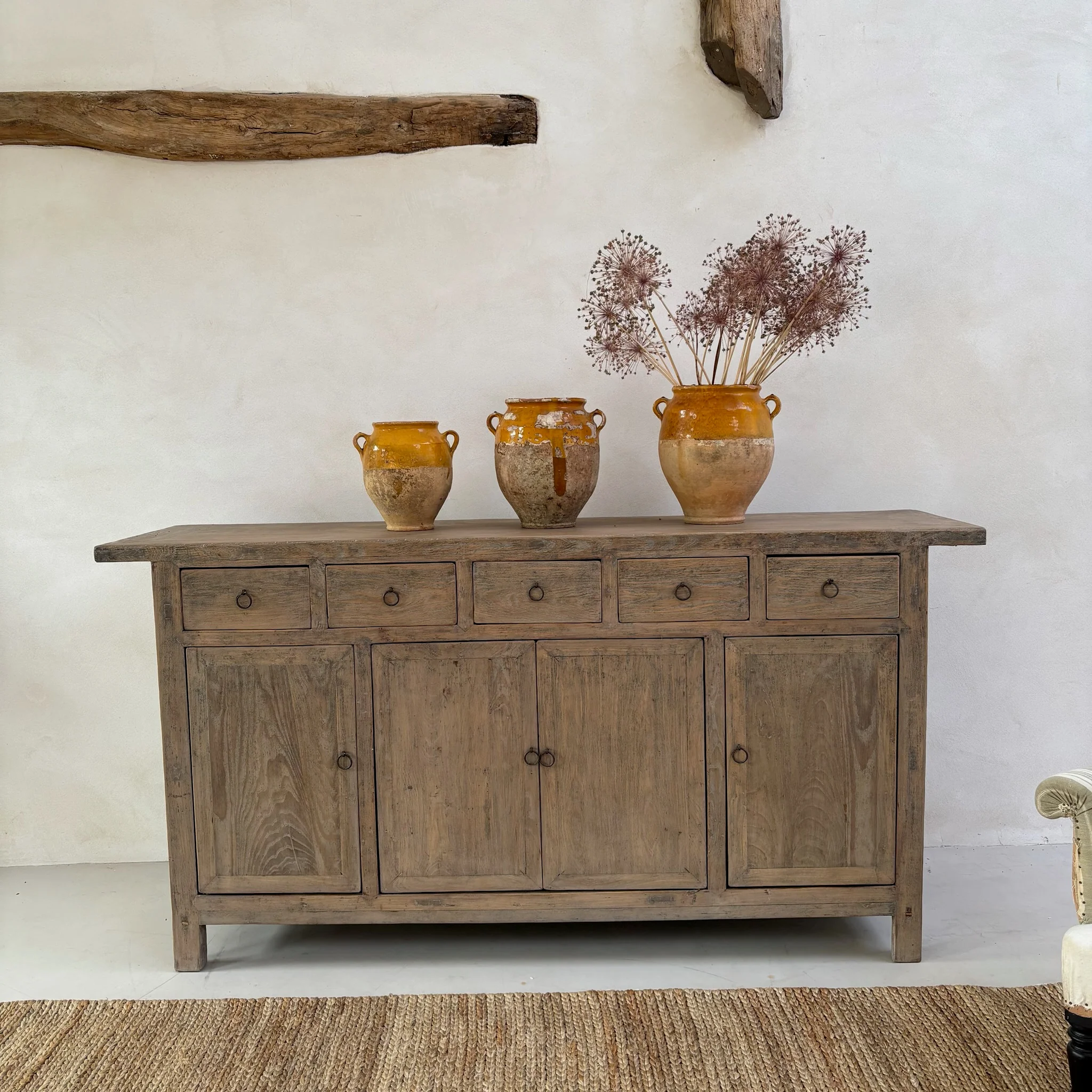 Antique Elm Cupboard Christopher - Image 4