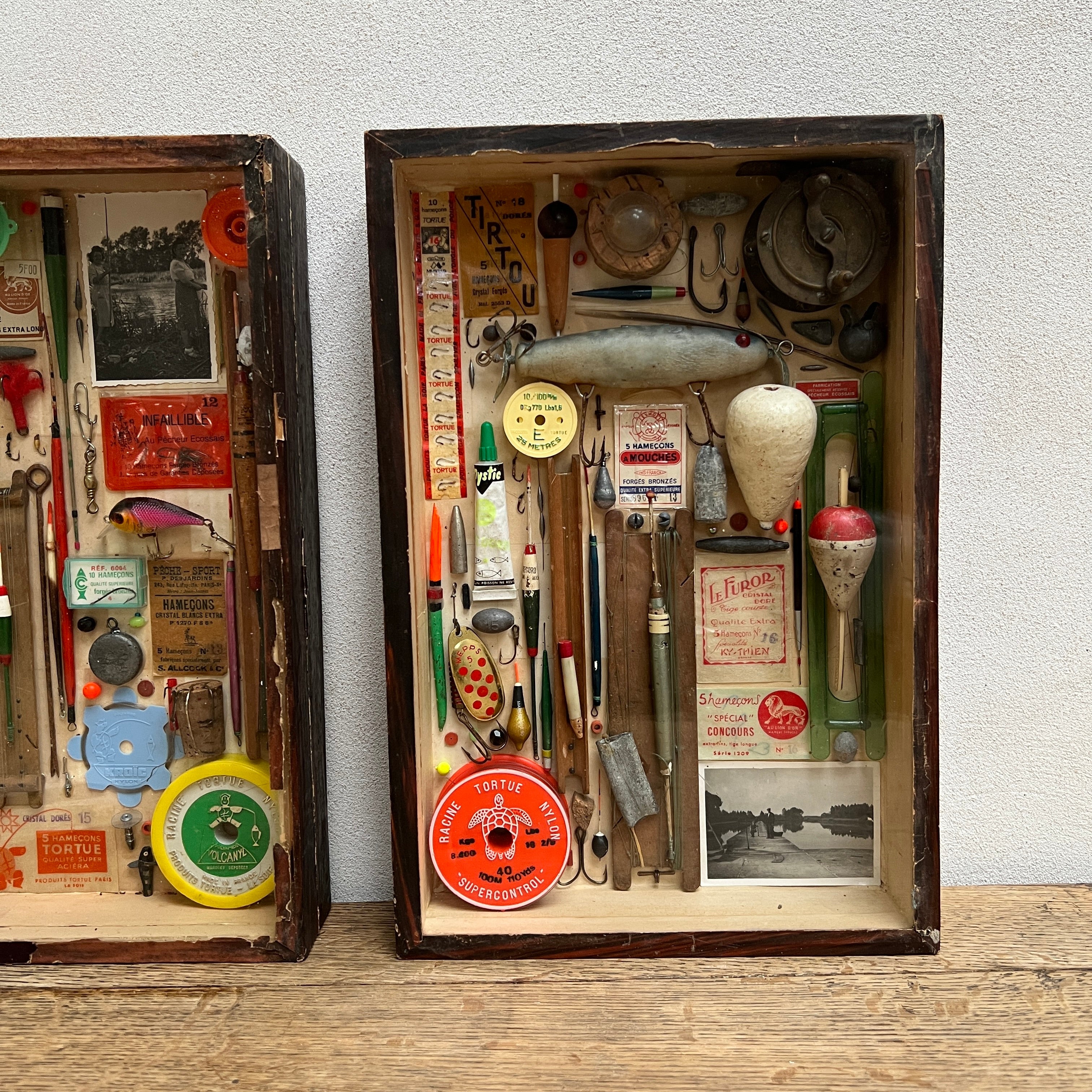 Antique Fishing Glass Display Drawers - Image 4