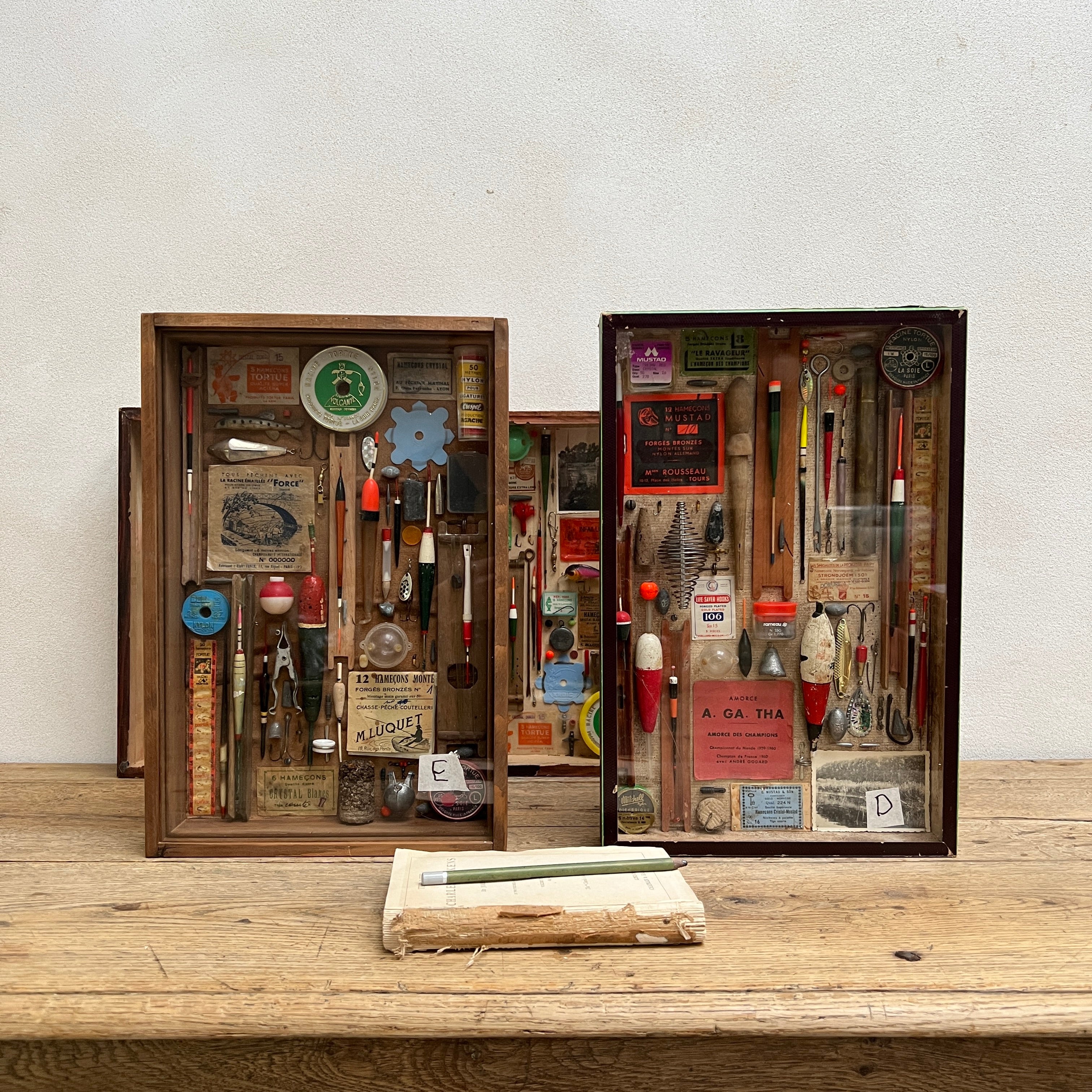 Antique Fishing Glass Display Drawers - Image 5