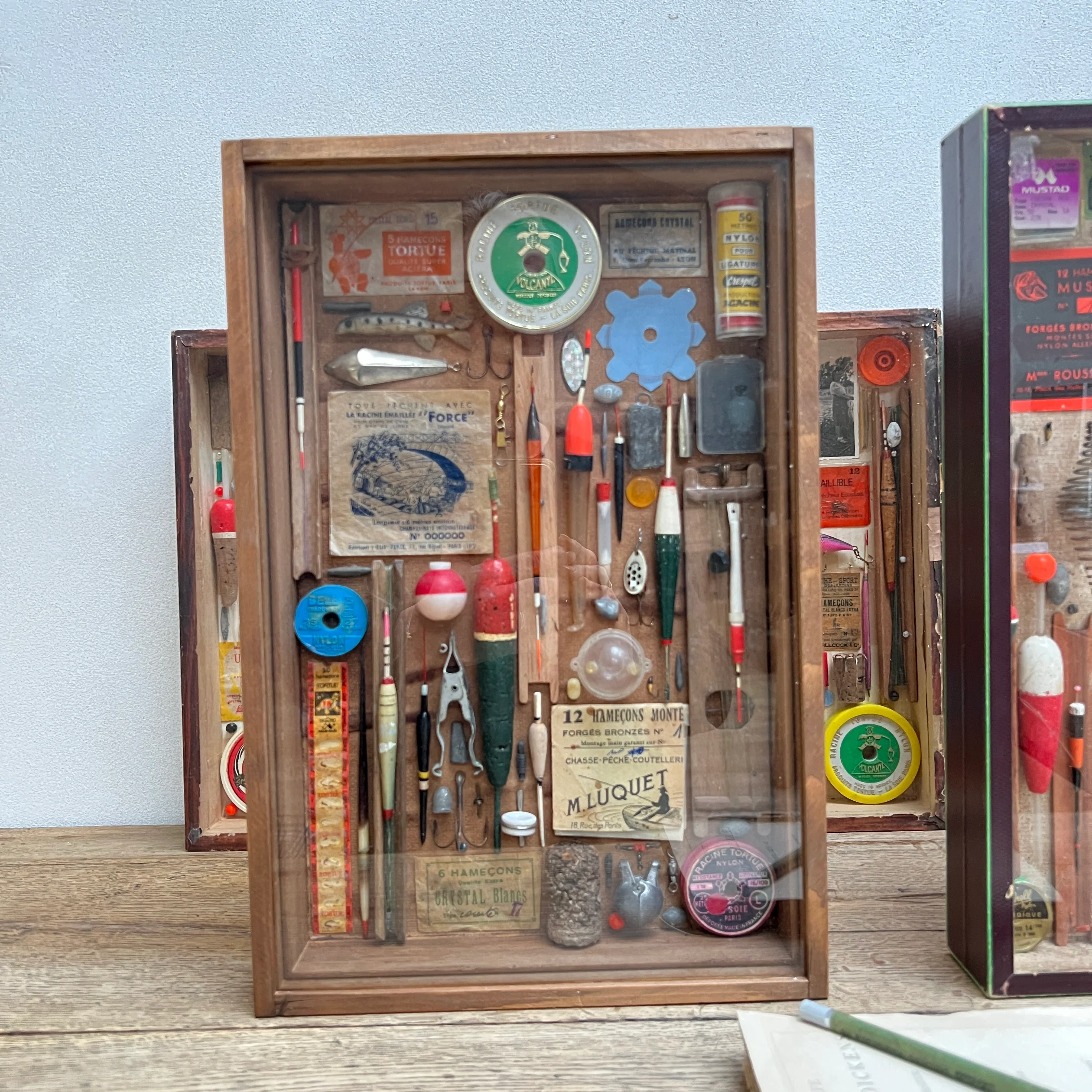 Antique Fishing Glass Display Drawers - Image 6