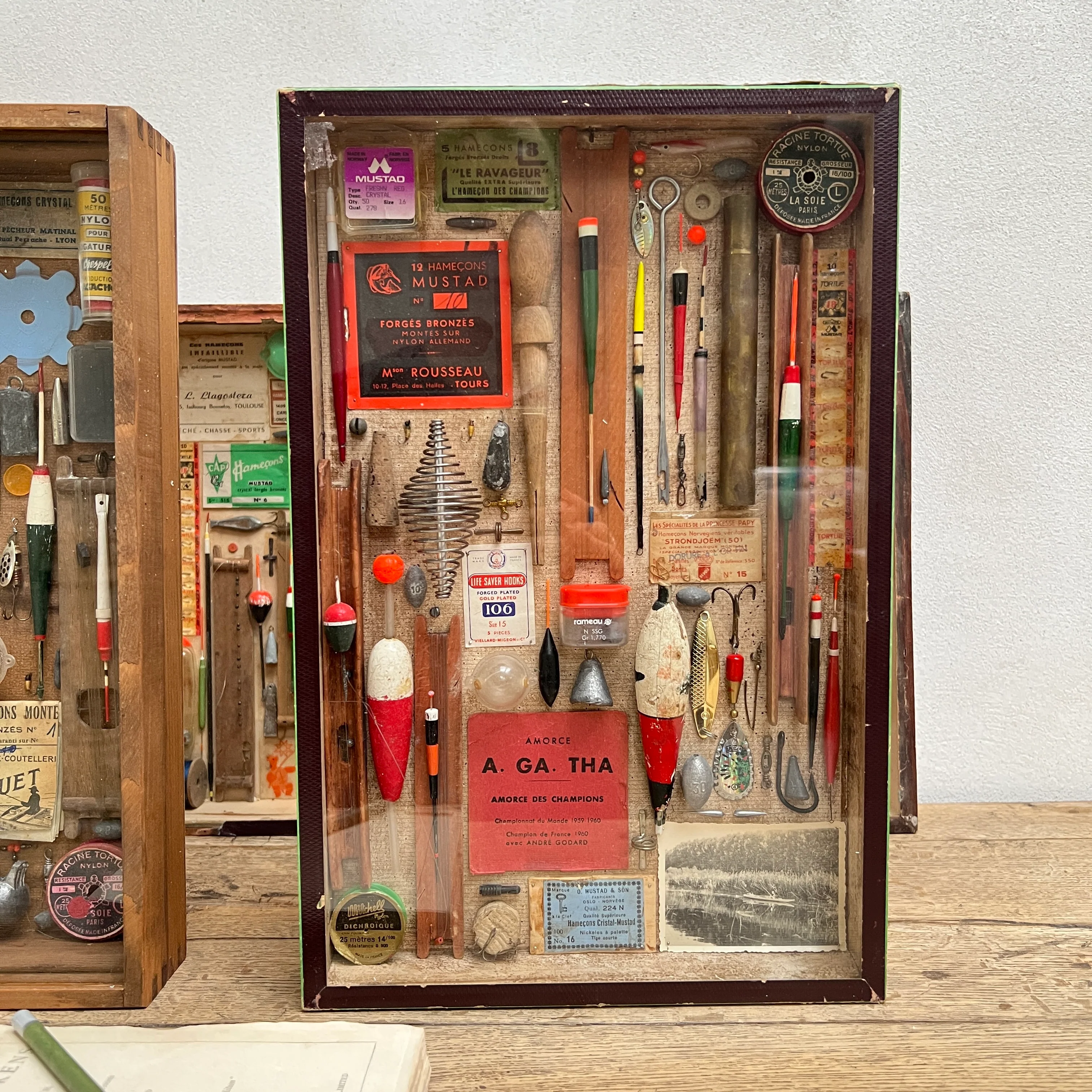 Antique Fishing Glass Display Drawers - Image 7