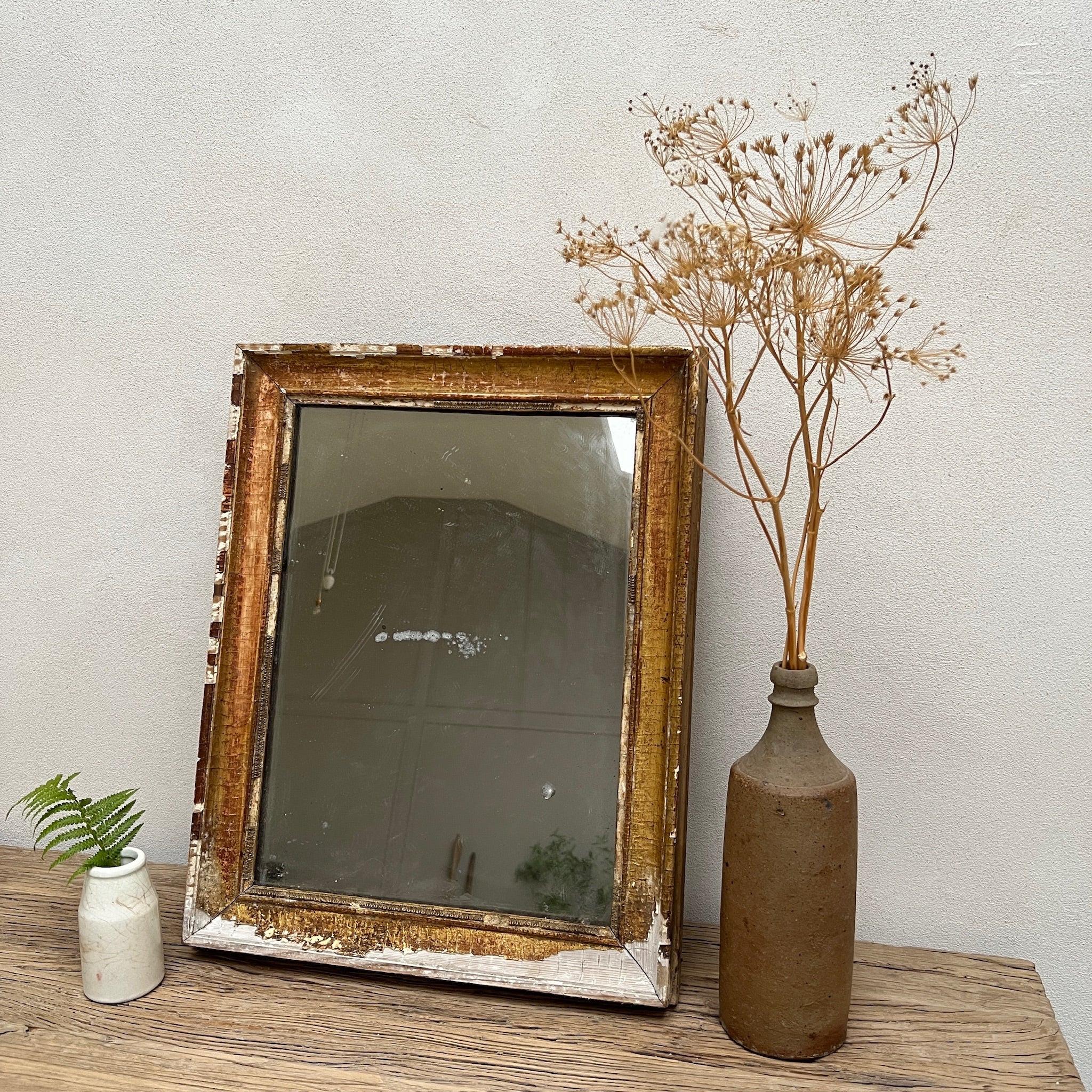 Antique French Foxed Glass Mirror - Image 3