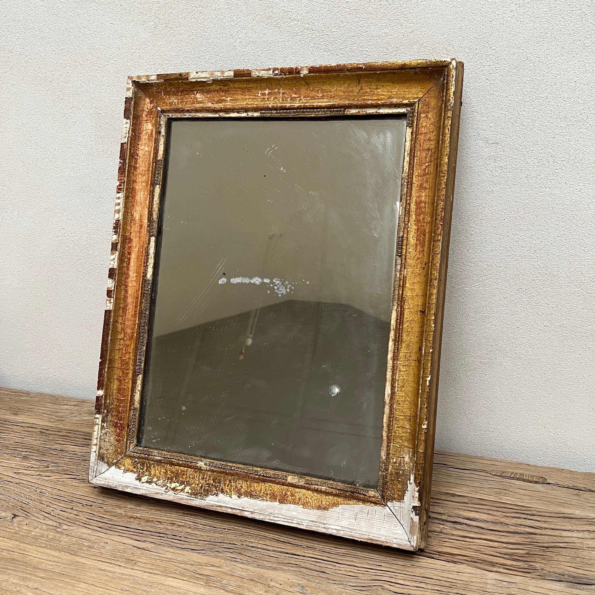 Antique French Foxed Glass Mirror - Image 4