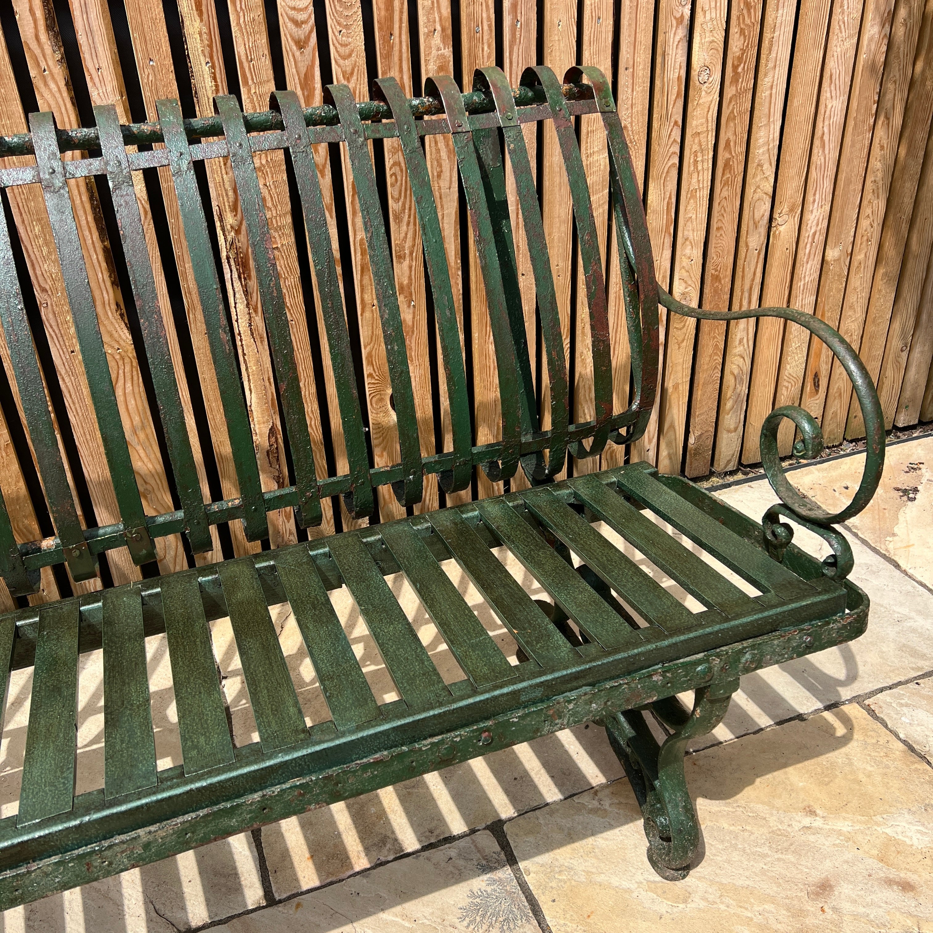 Antique French Metal Garden Bench - Image 3