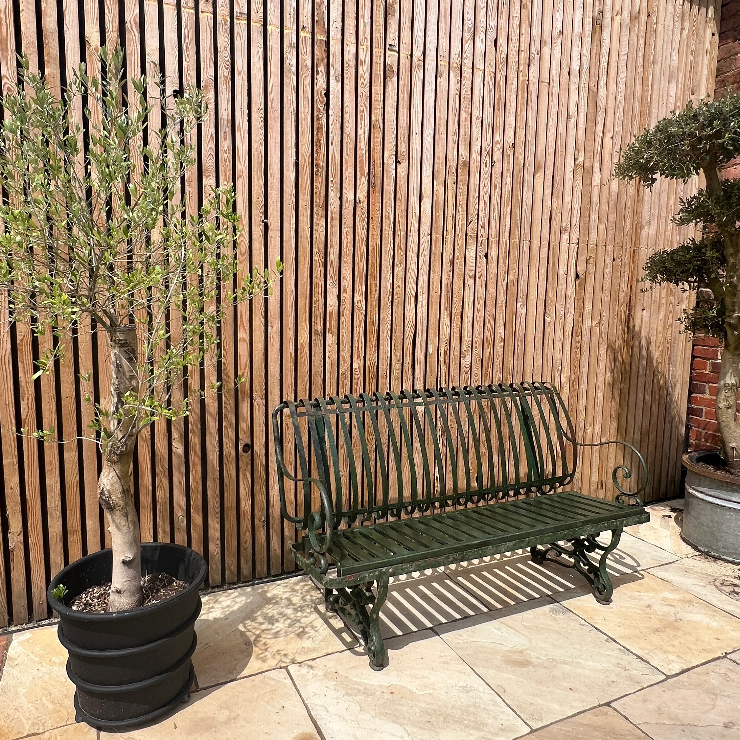 Antique French Metal Garden Bench - Image 4