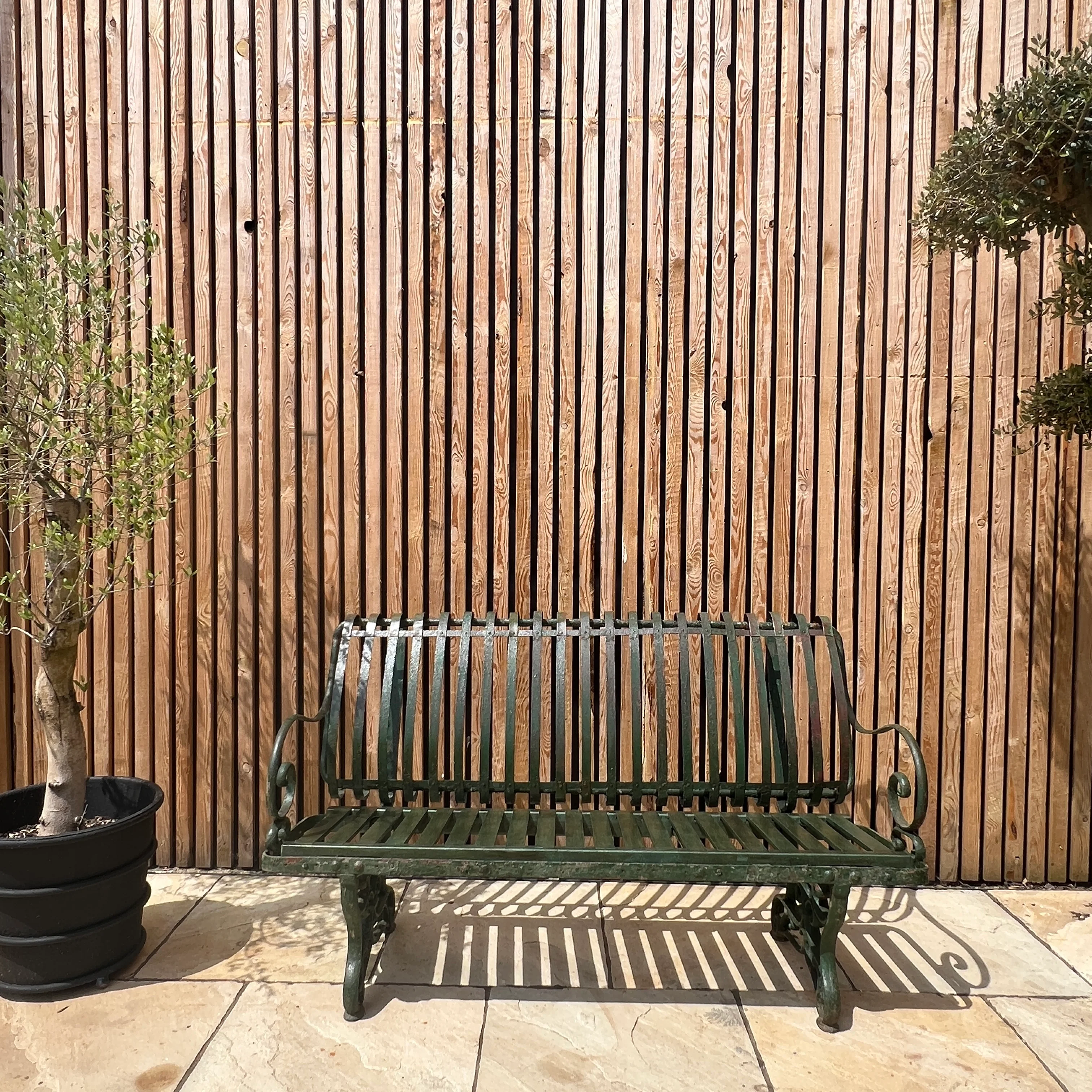 Antique French Metal Garden Bench - Image 5