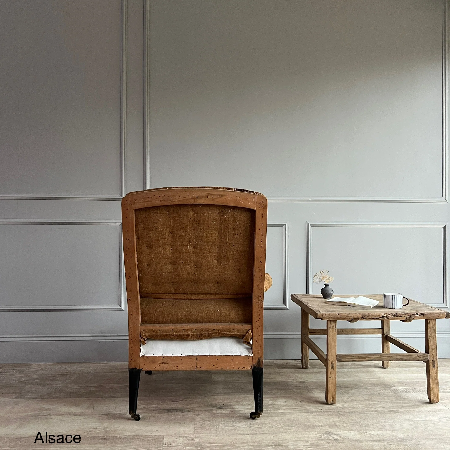 Antique French square back armchairs - Image 13