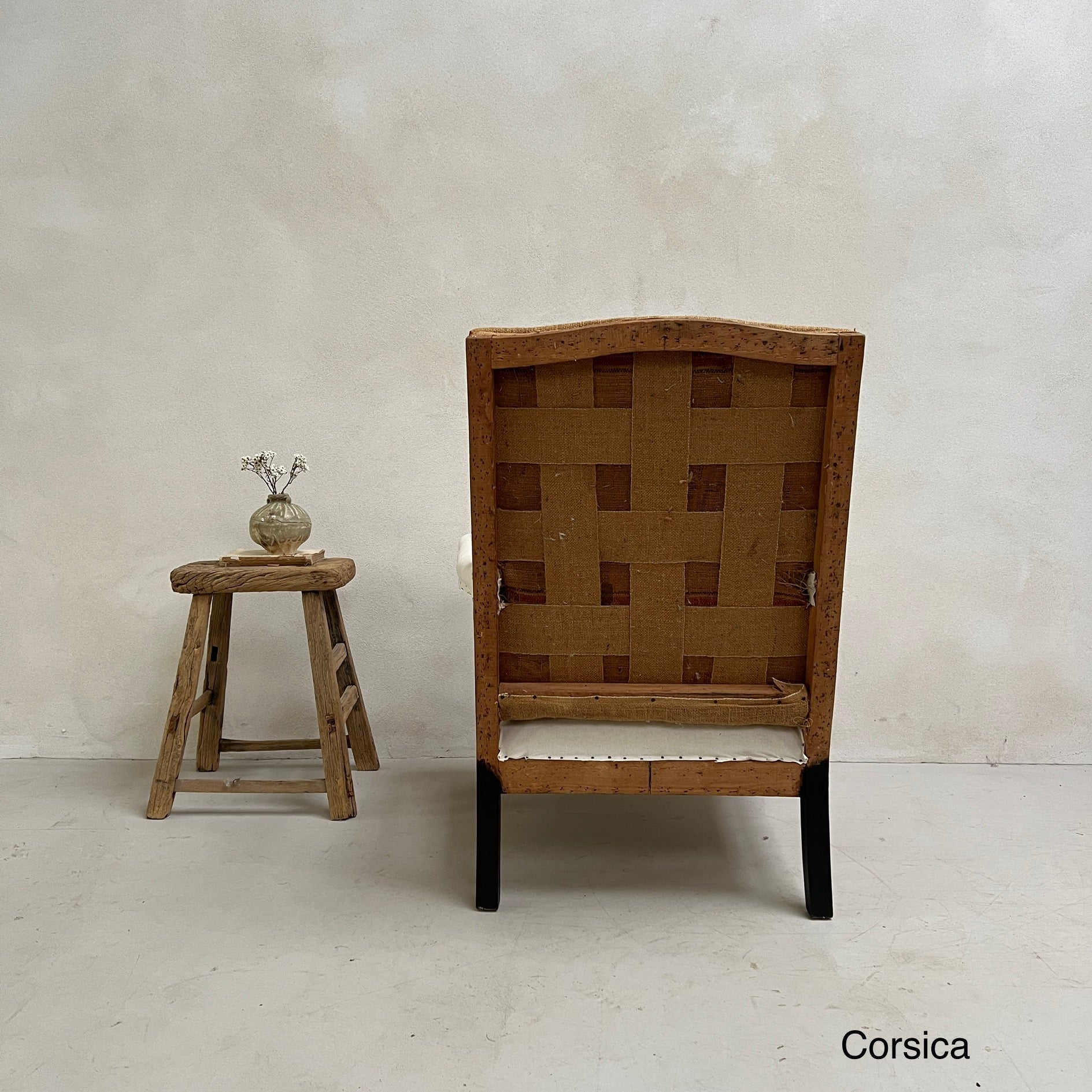 Antique French square back armchairs - Image 4