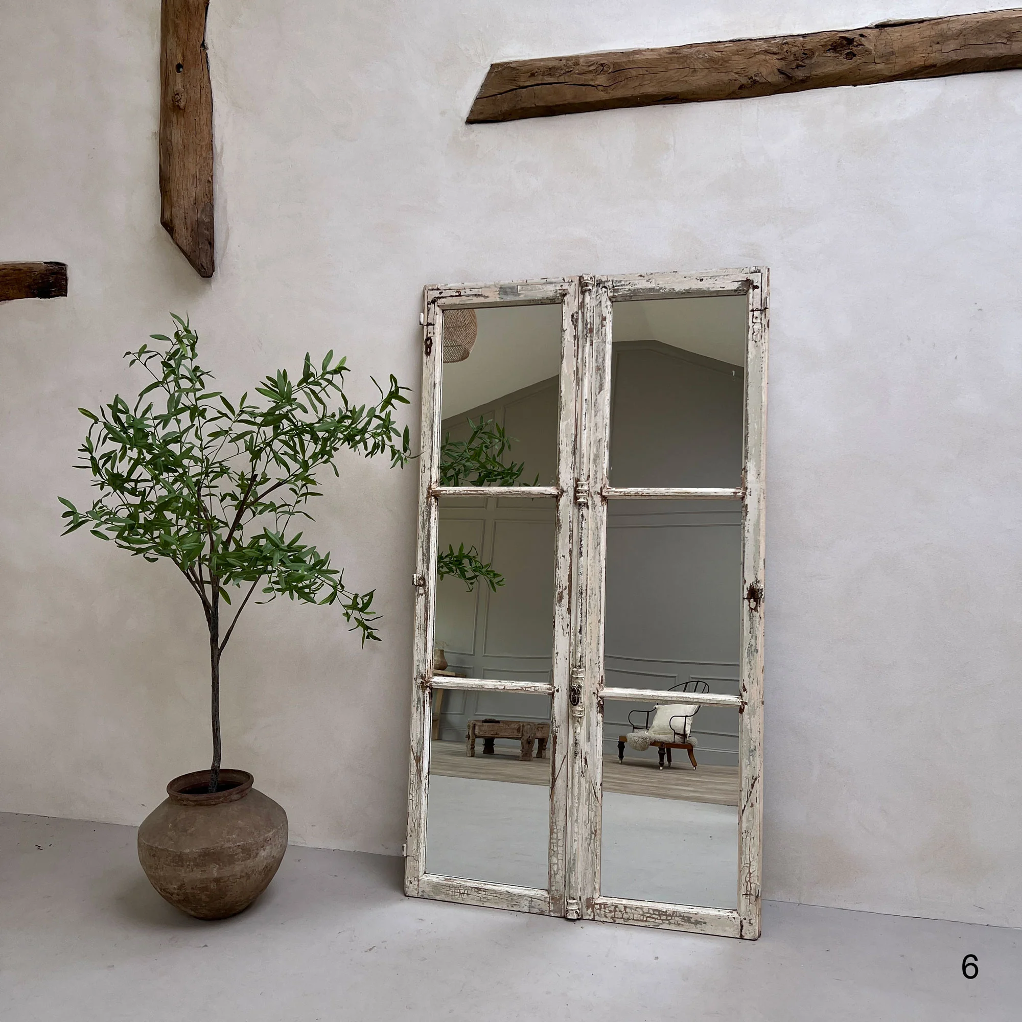 Antique French Window Mirrors - Image 5
