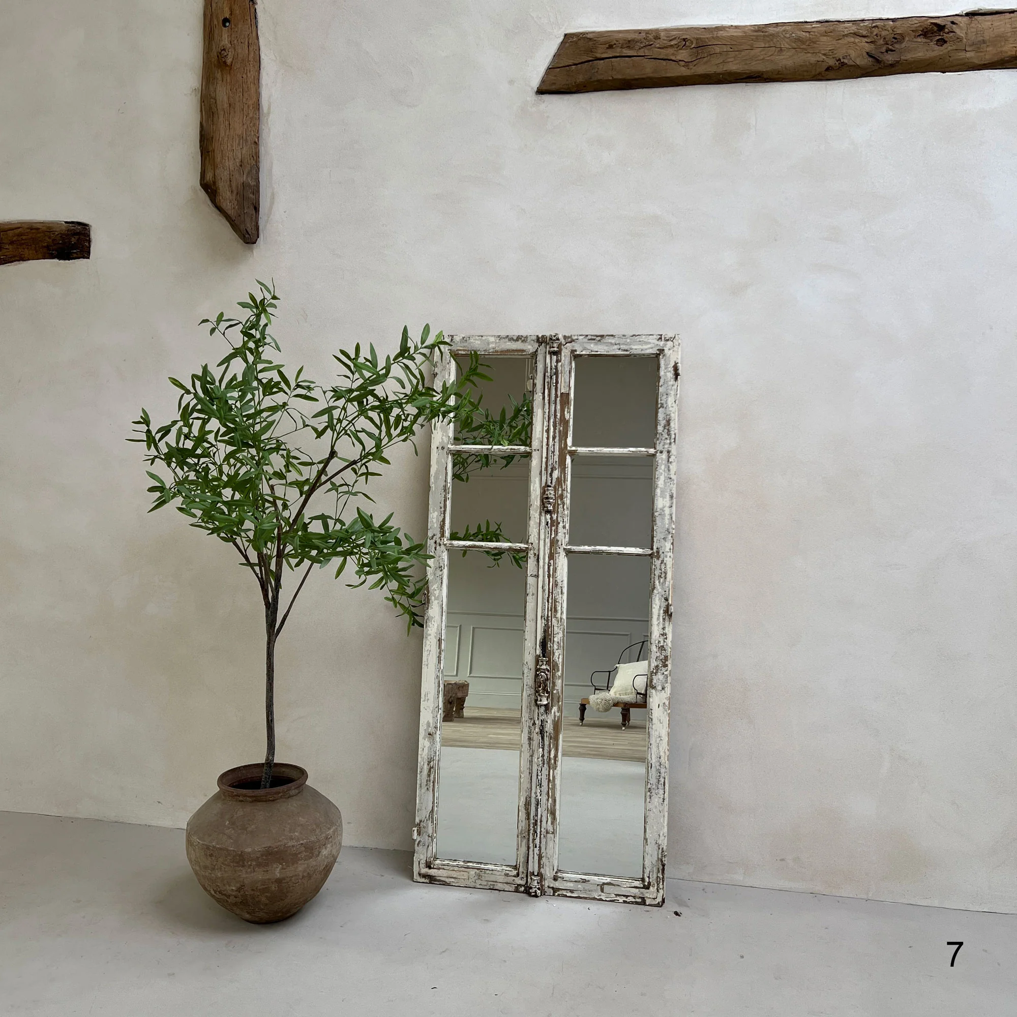 Antique French Window Mirrors - Image 7