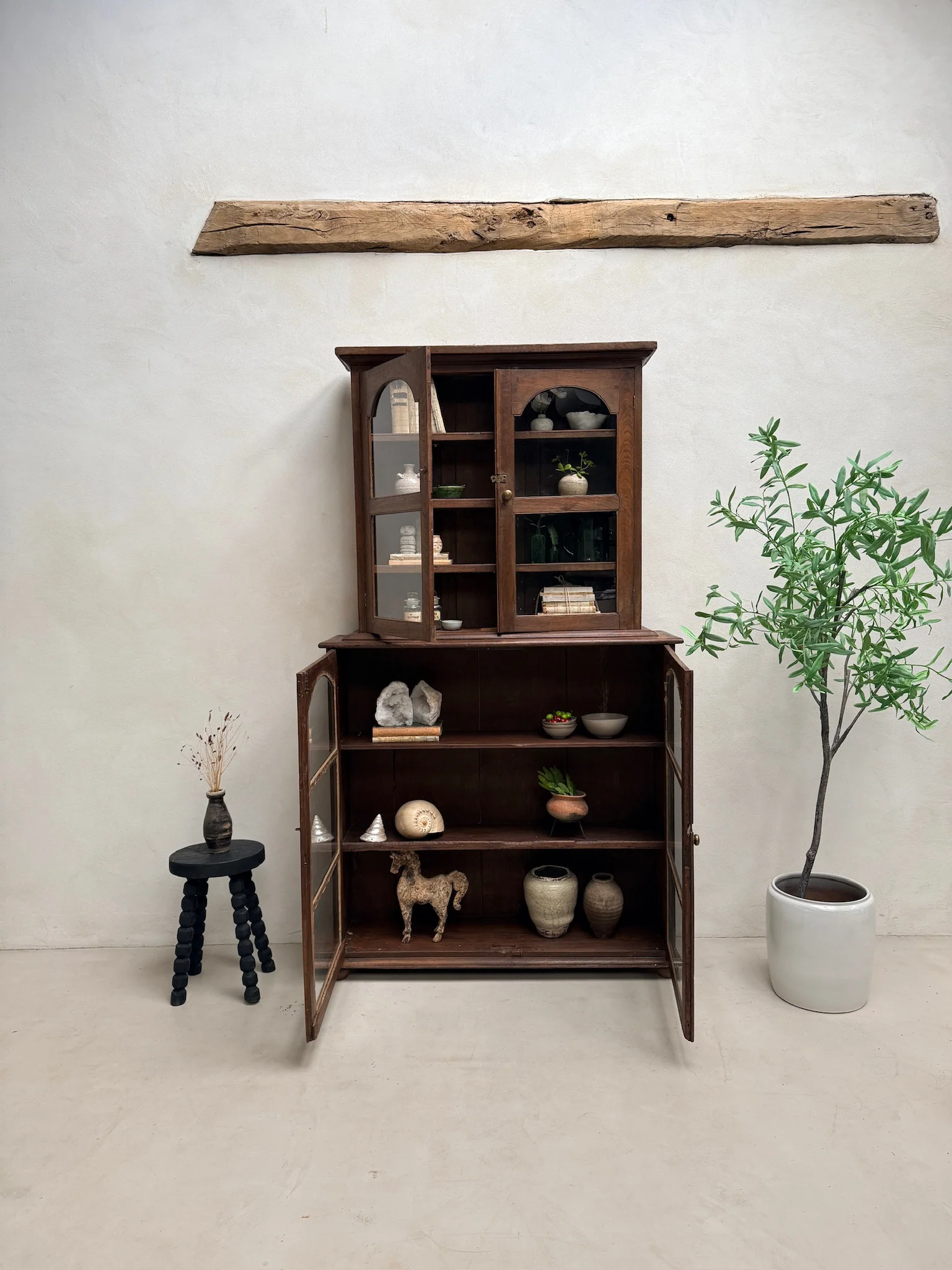 Antique Glazed Wooden Display Cabinet | Charles - Image 4