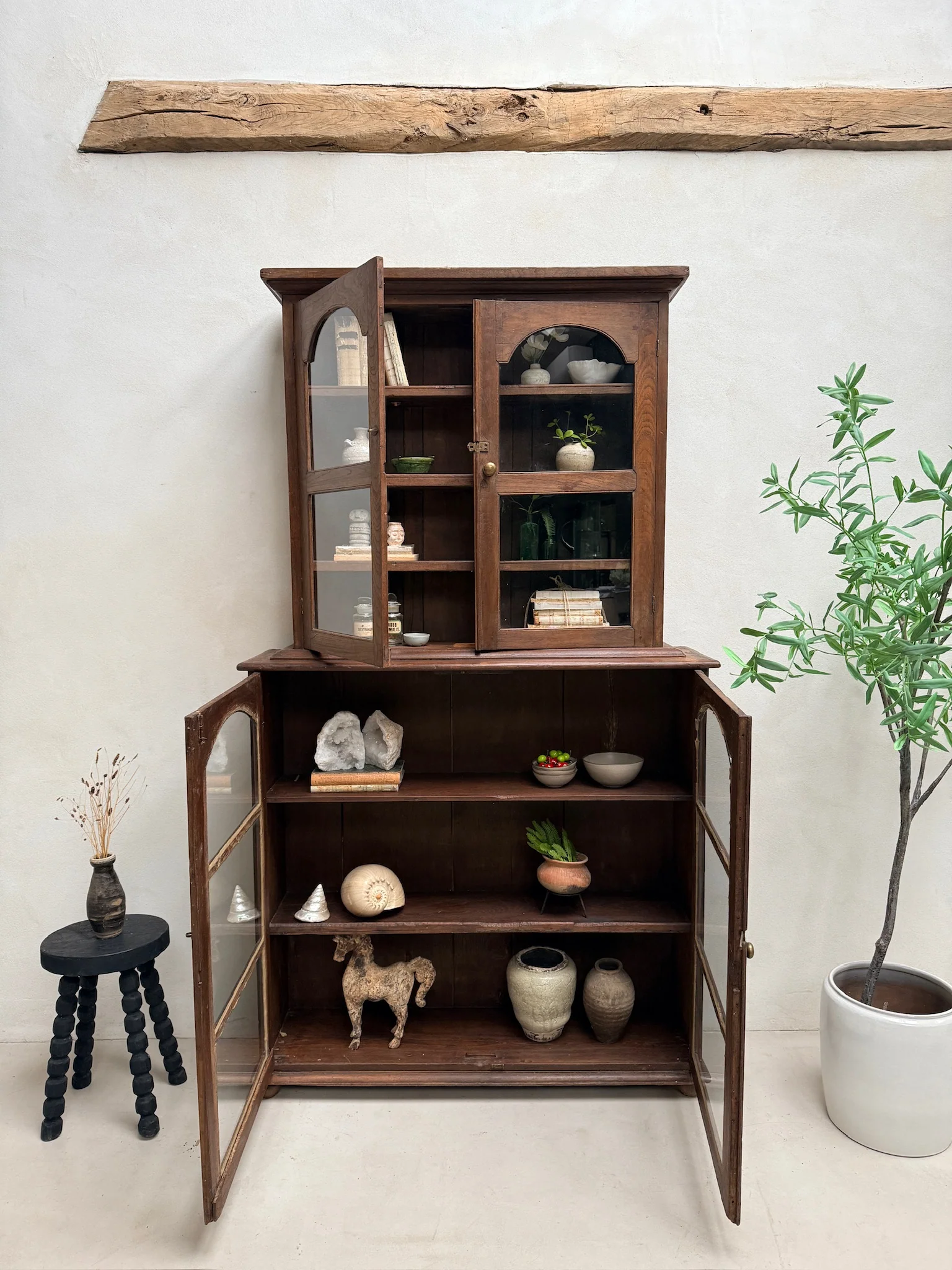 Antique Glazed Wooden Display Cabinet | Charles - Image 5