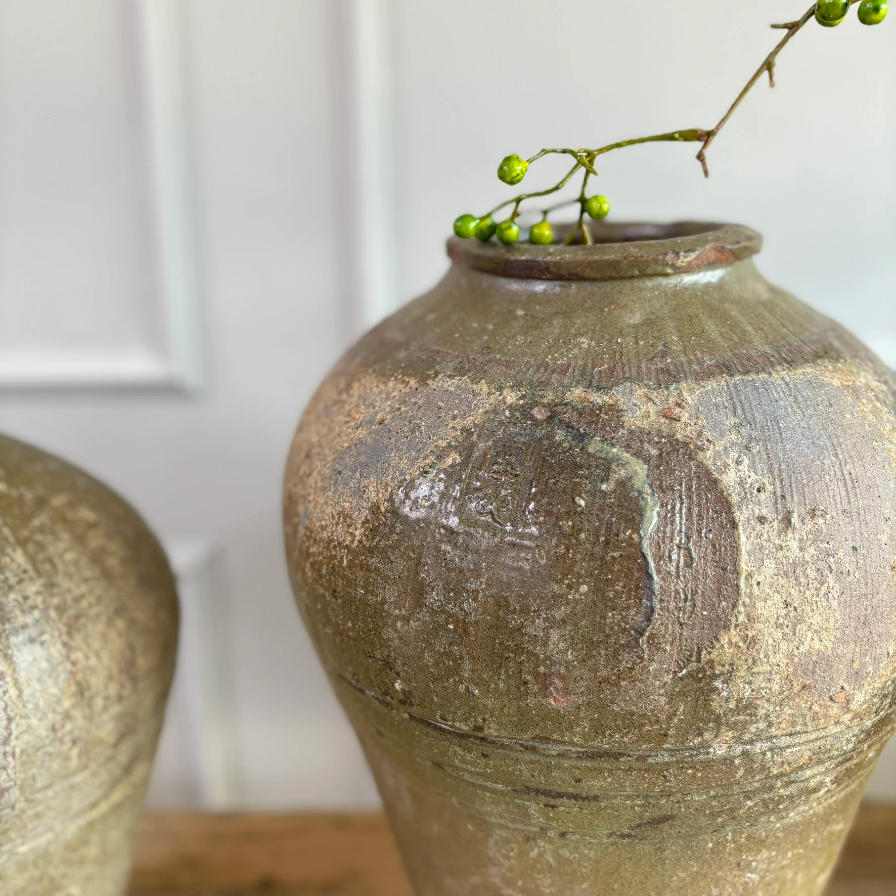 Antique Green Preserve Pots - Image 7