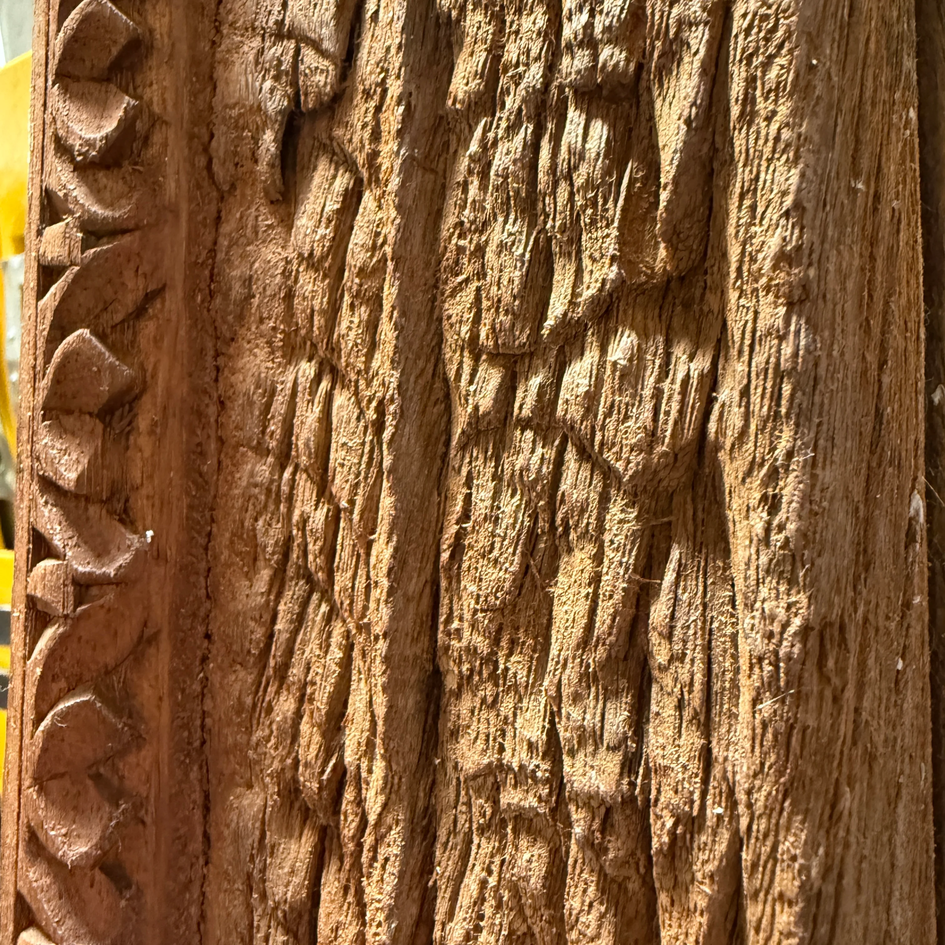 Antique Rustic Hand-Carved Wooden Full Length Mirror - Image 13